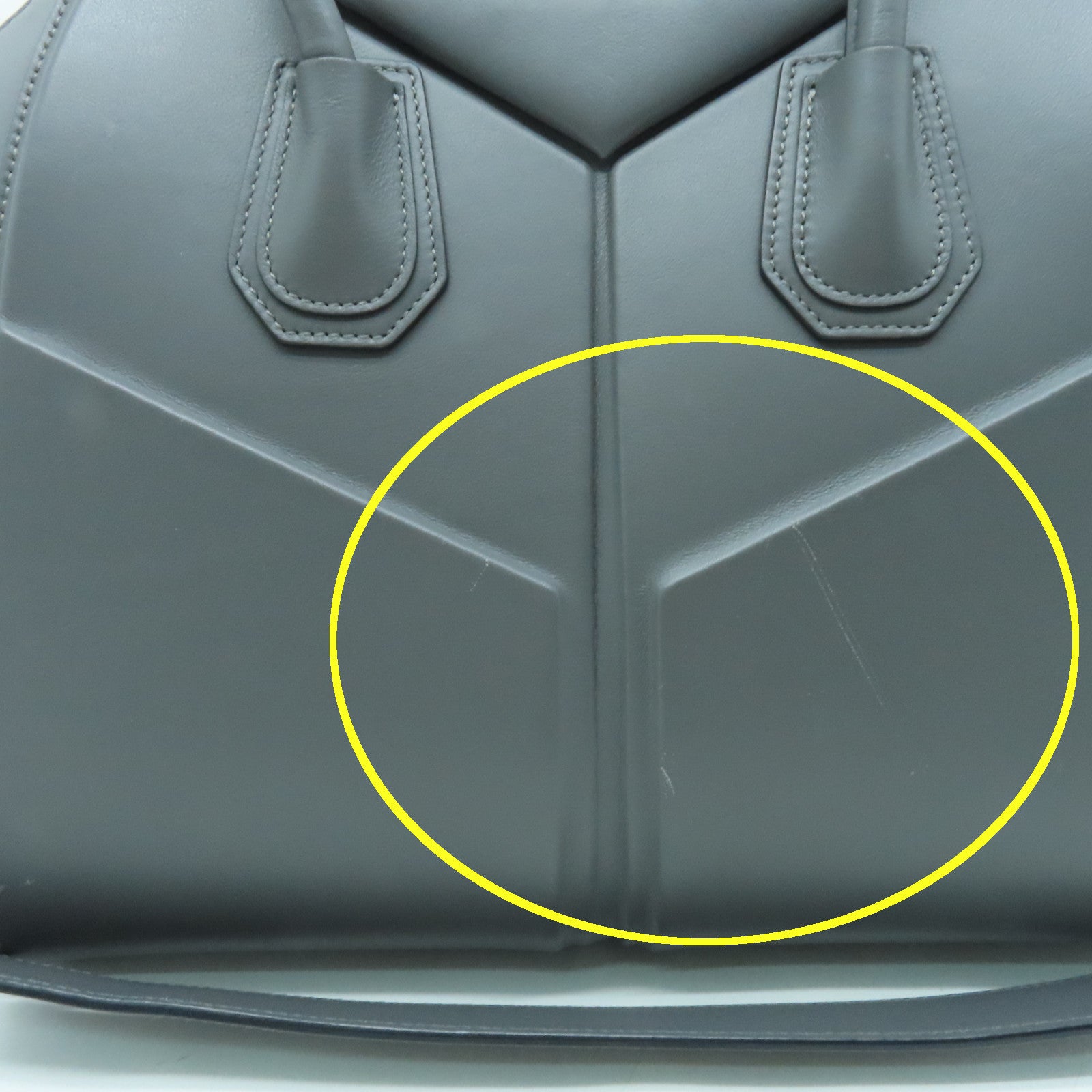 GIVENCHY 牛皮皮革Shoulder Bag銀扣肩背袋灰色