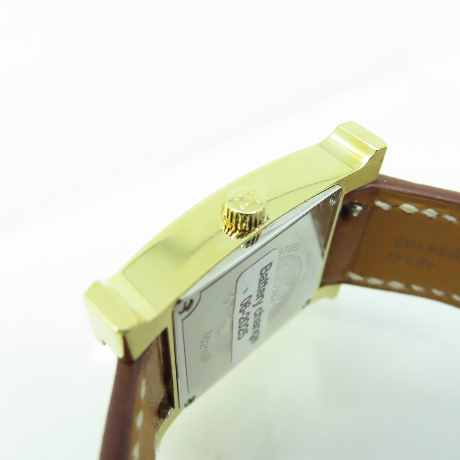 HERMES Heure H Watch 18K黃金/不鏽鋼/皮革帶石英機芯手錶白色/啡色