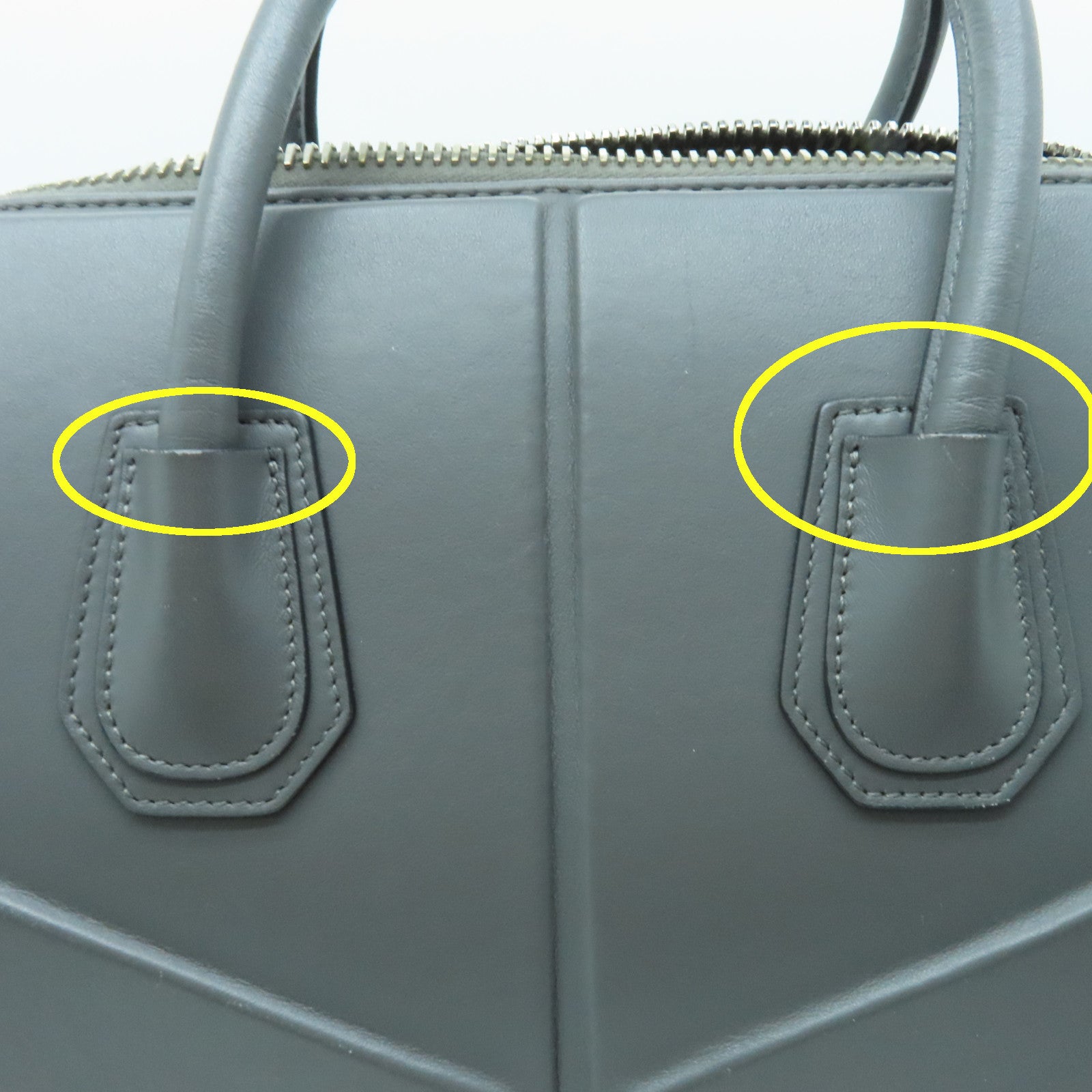 GIVENCHY 牛皮皮革Shoulder Bag銀扣肩背袋灰色
