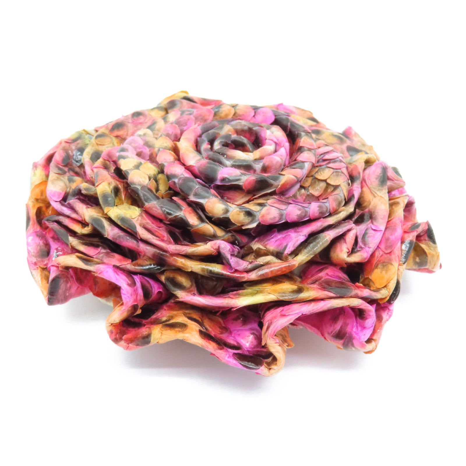 CHANEL Leather Brooch Gold Buckle Brooch Pink/Color