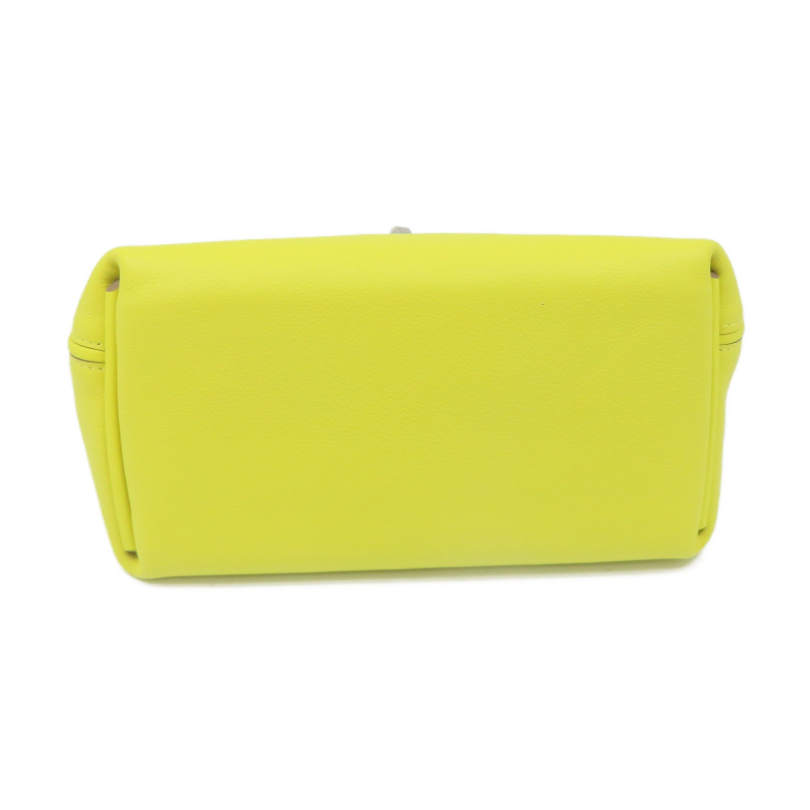 HERMES [Sharp Discount] Evercolor Leather Mini 24/24 2Way Shoulder Bag Silver Buckle Handle Shoulder Bag Lime Yellow