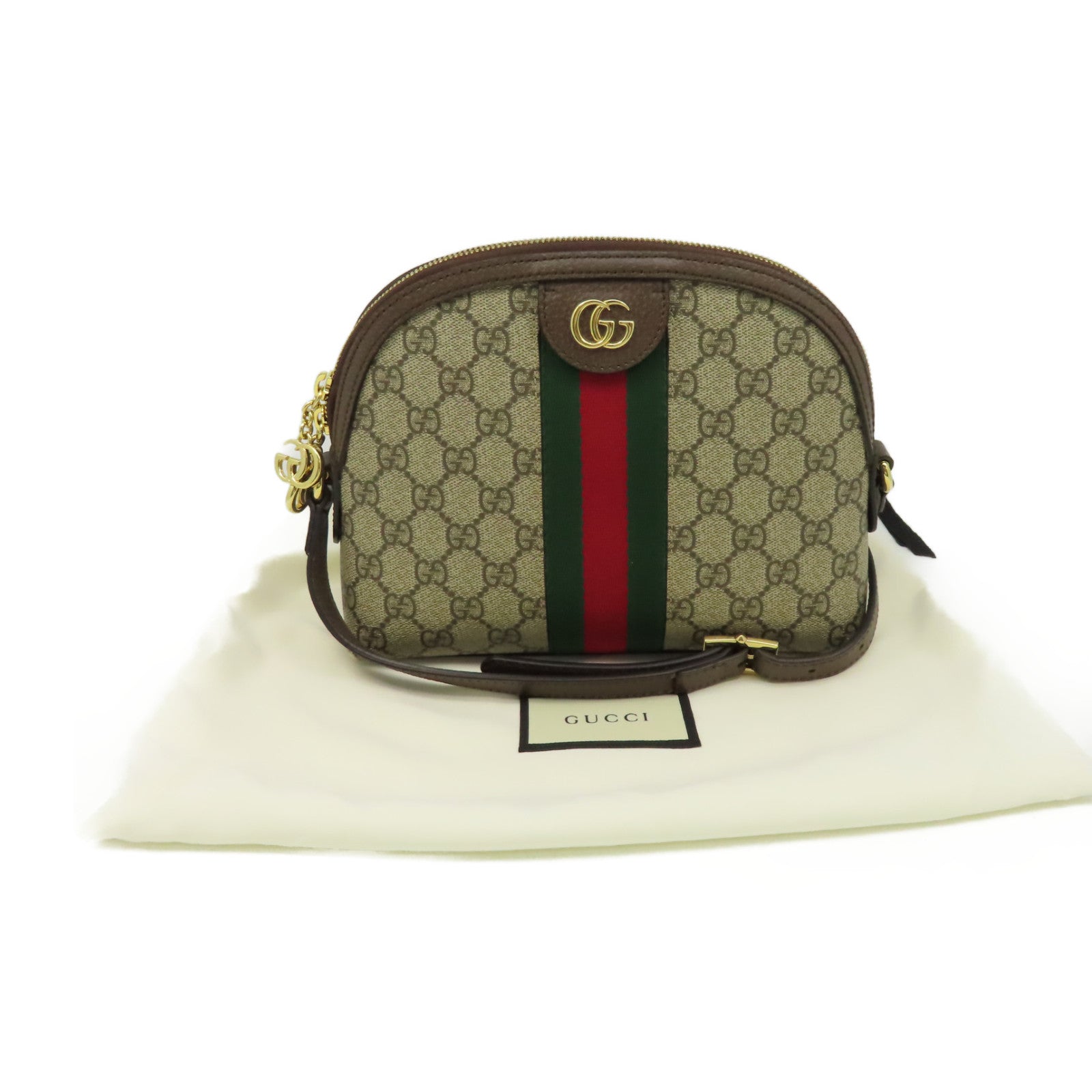 GUCCI 塗層帆布Ophidia GG Shoulder Bag肩背袋啡色