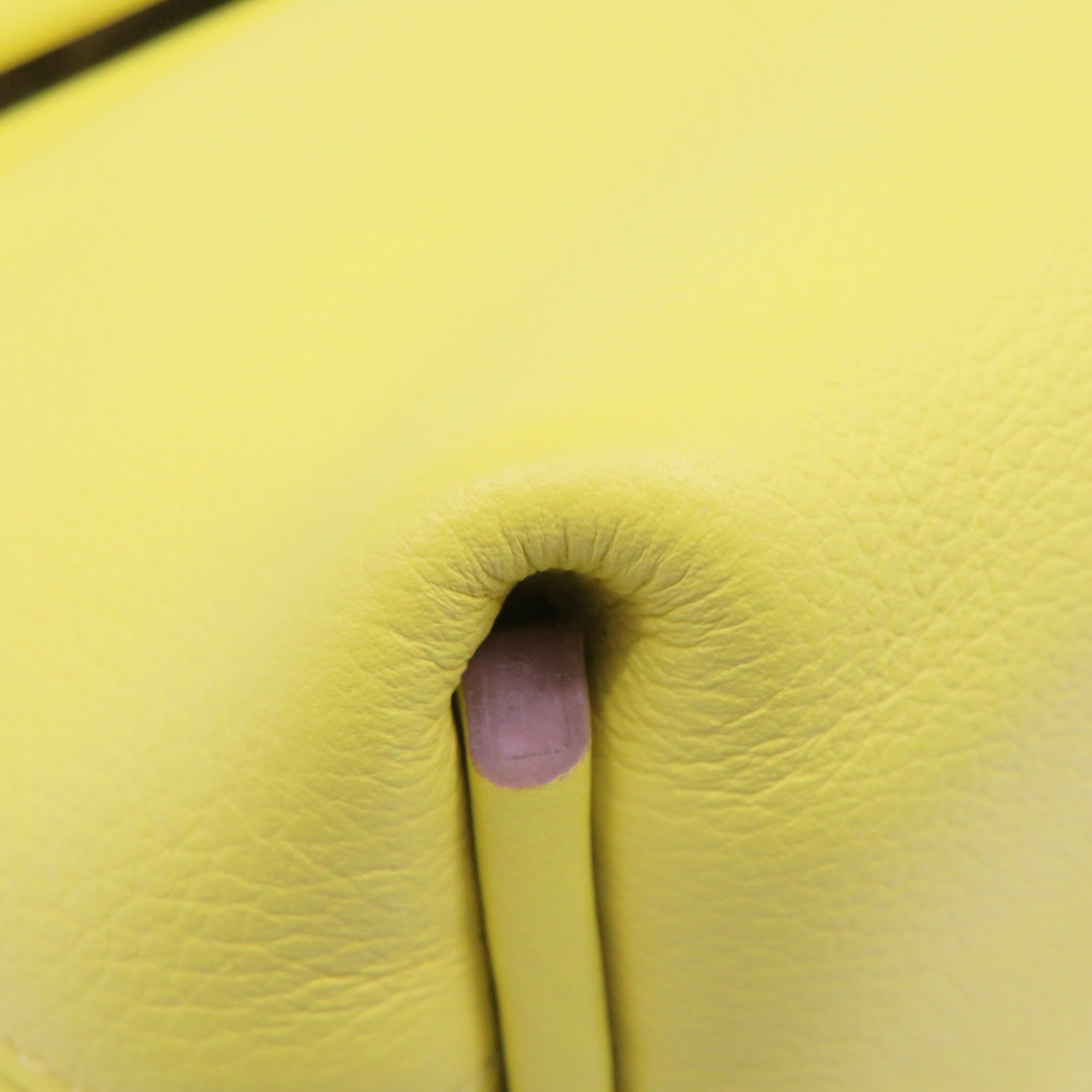 HERMES [Sharp Discount] Evercolor Leather Mini 24/24 2Way Shoulder Bag Silver Buckle Handle Shoulder Bag Lime Yellow