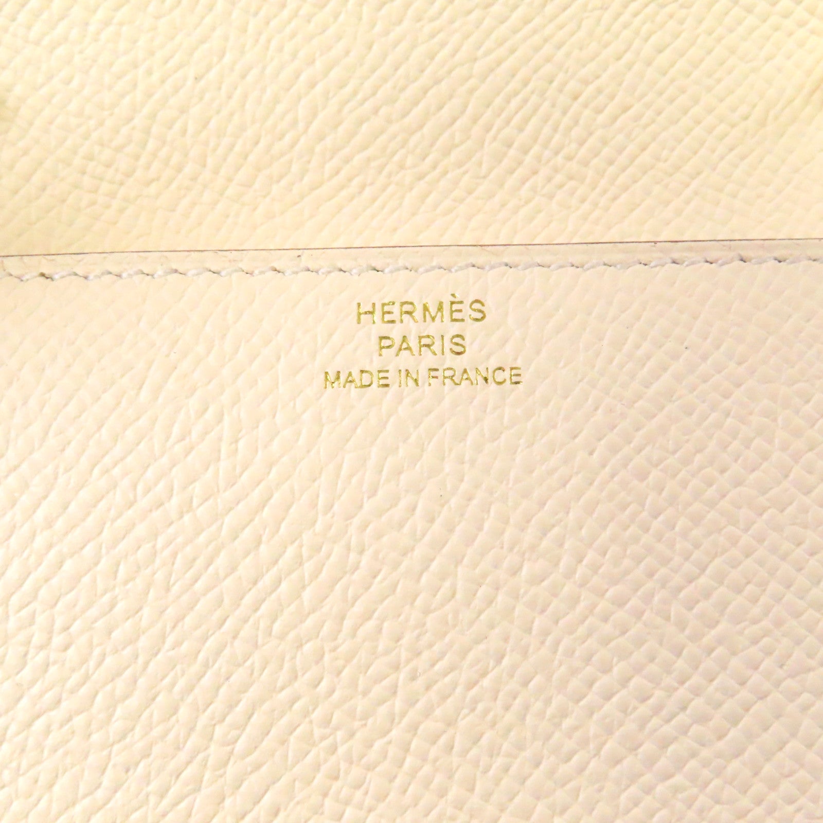 HERMES Epsom皮革Clic 16金扣肩背袋奶油白色/Nata