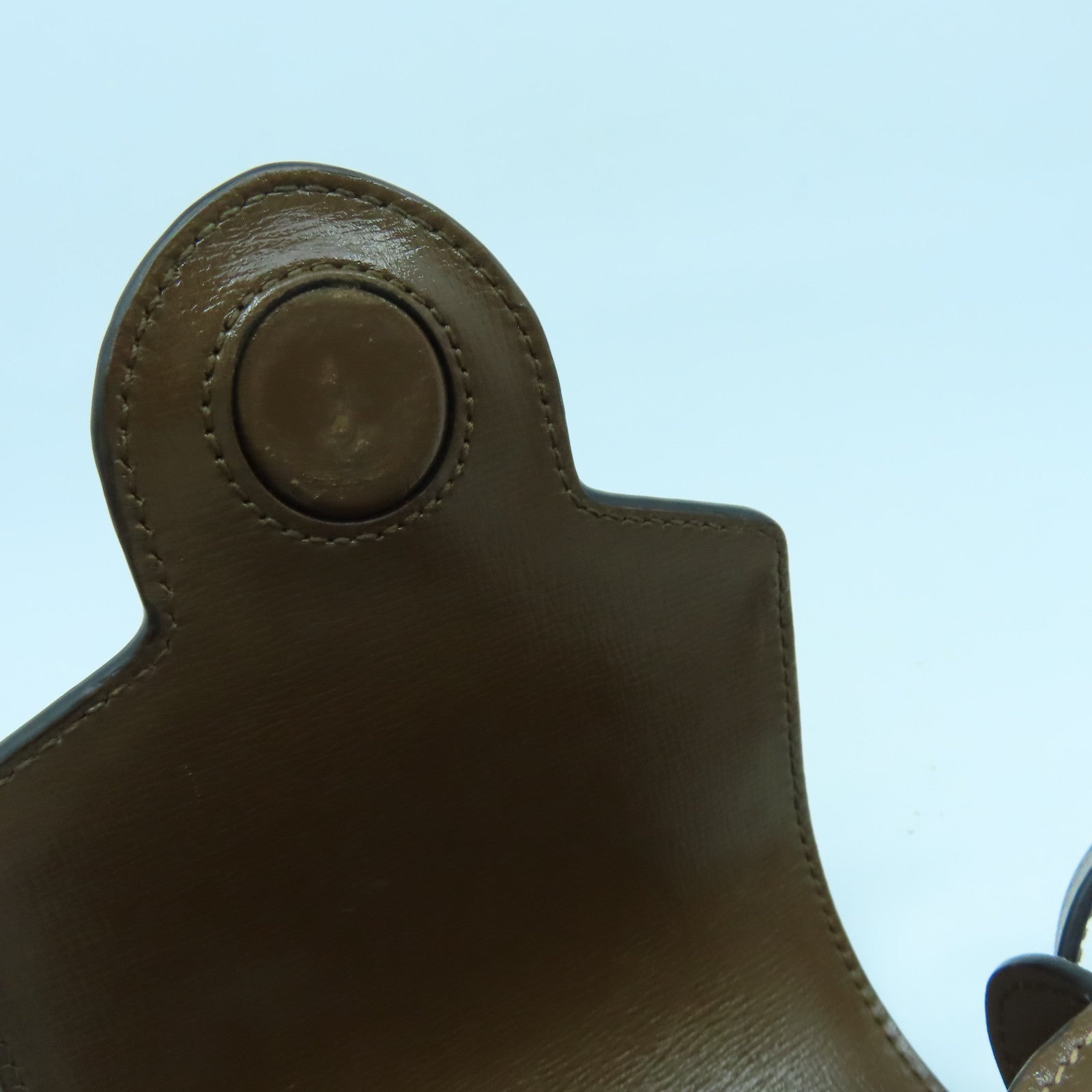 GUCCI 塗層帆布Mini Horsebit 1955金扣肩背袋啡色