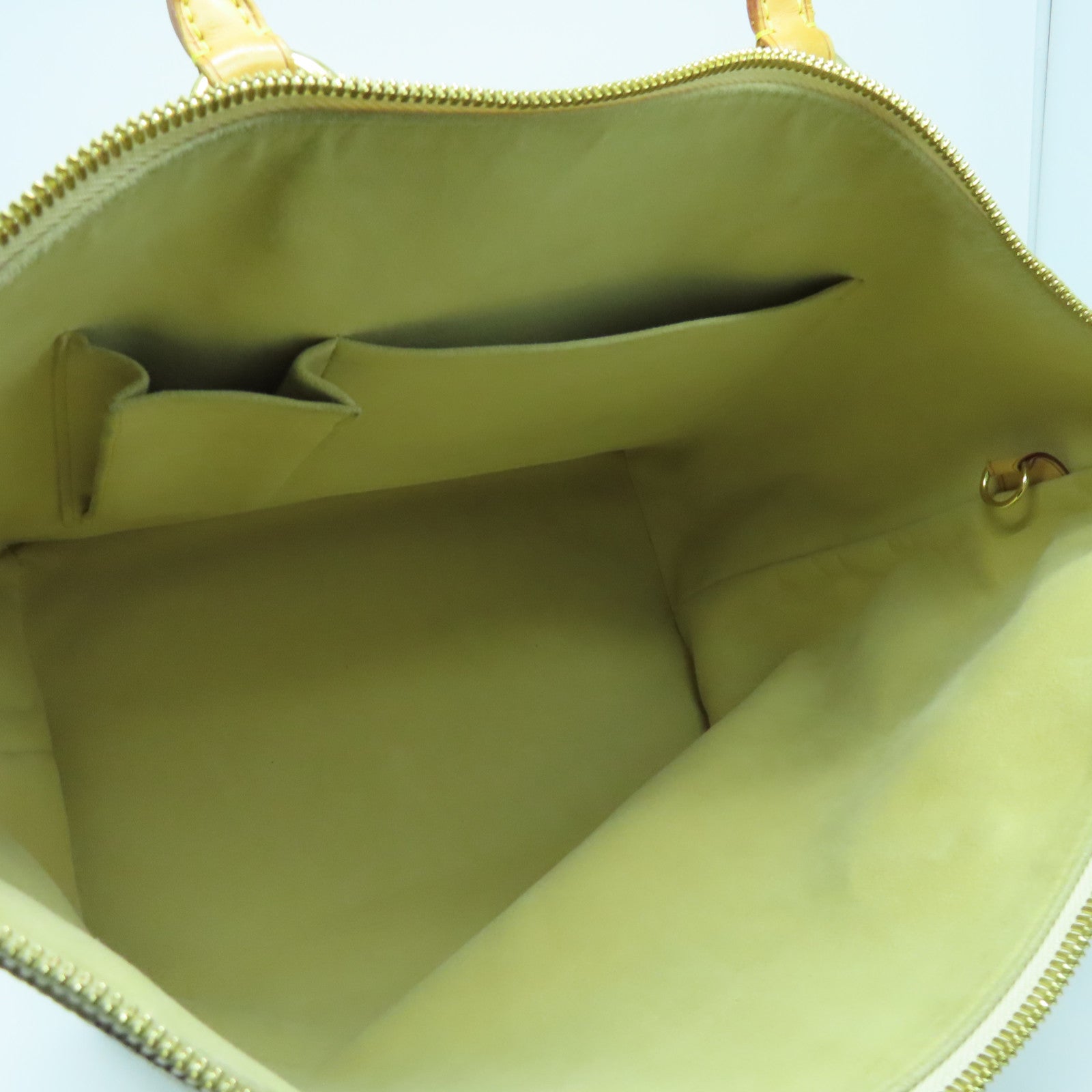 LOUIS VUITTON Damier Azur Saleya MM金扣手挽袋米色