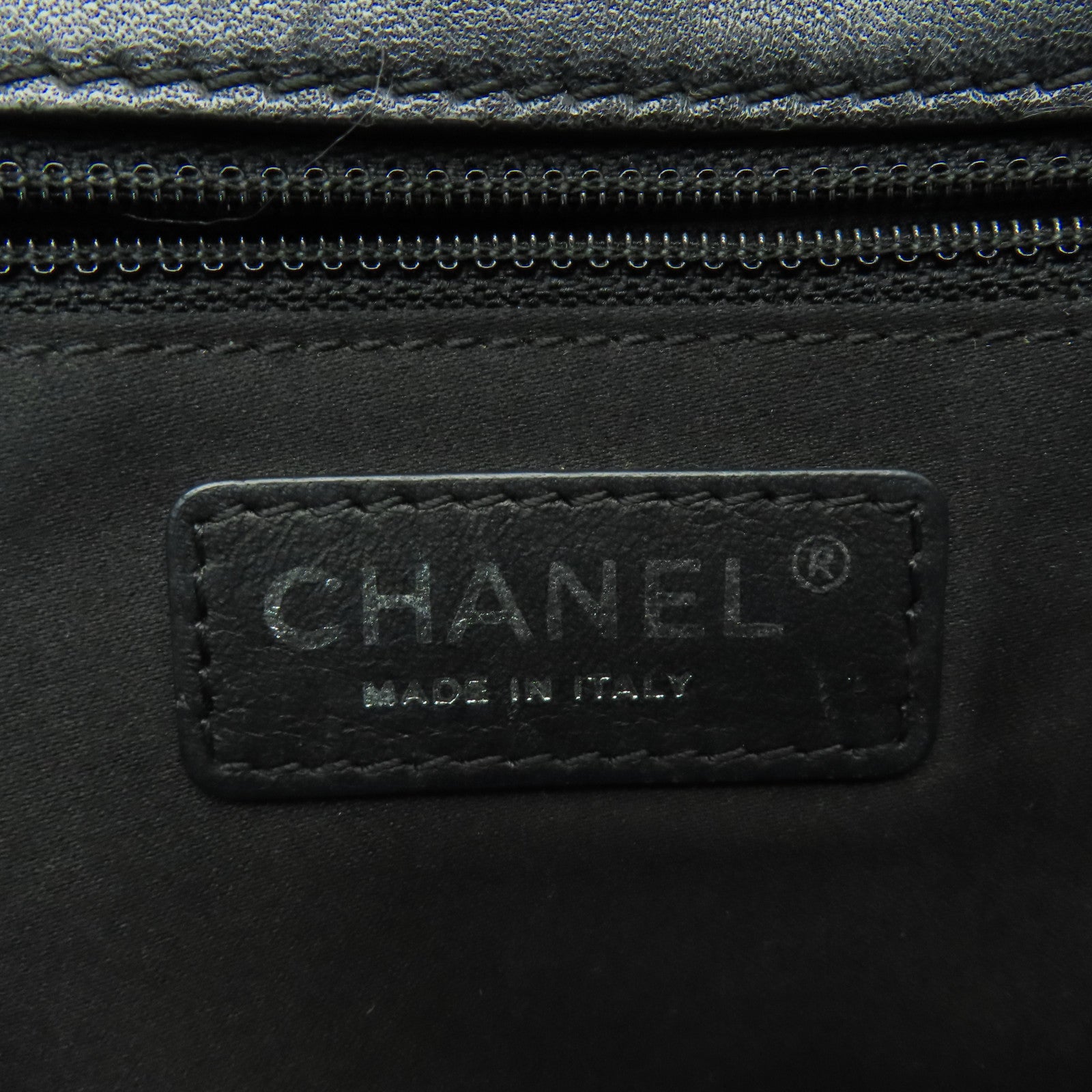CHANEL 菱格羊皮皮革Chain Shoulder銀扣鏈帶肩背袋黑色