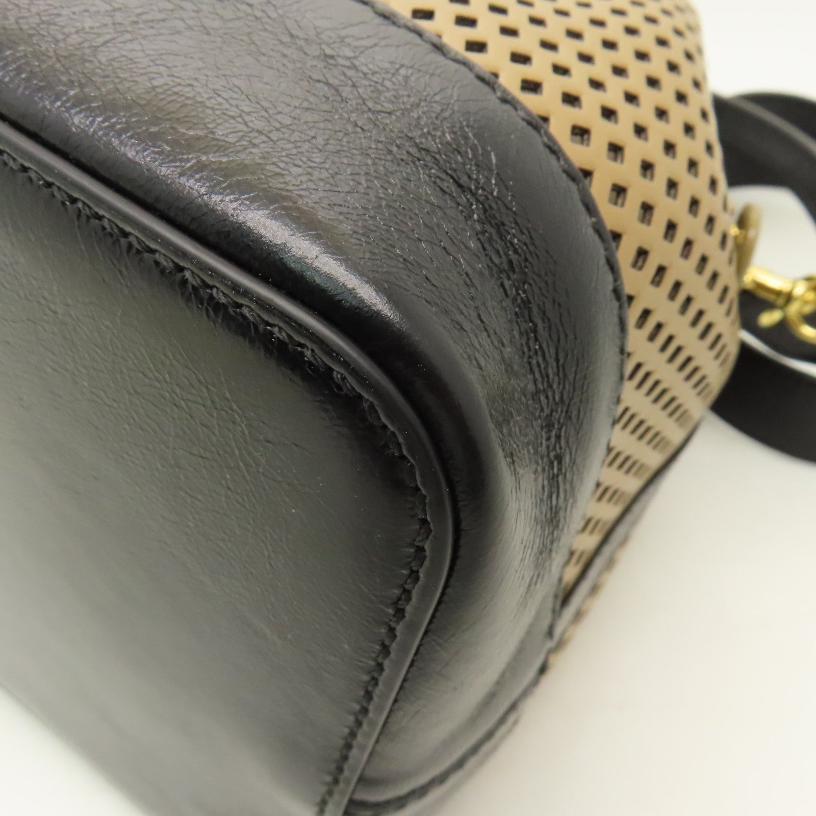 FENDI 牛皮皮革Mon Tresor金扣手挽肩背兩用袋棕色