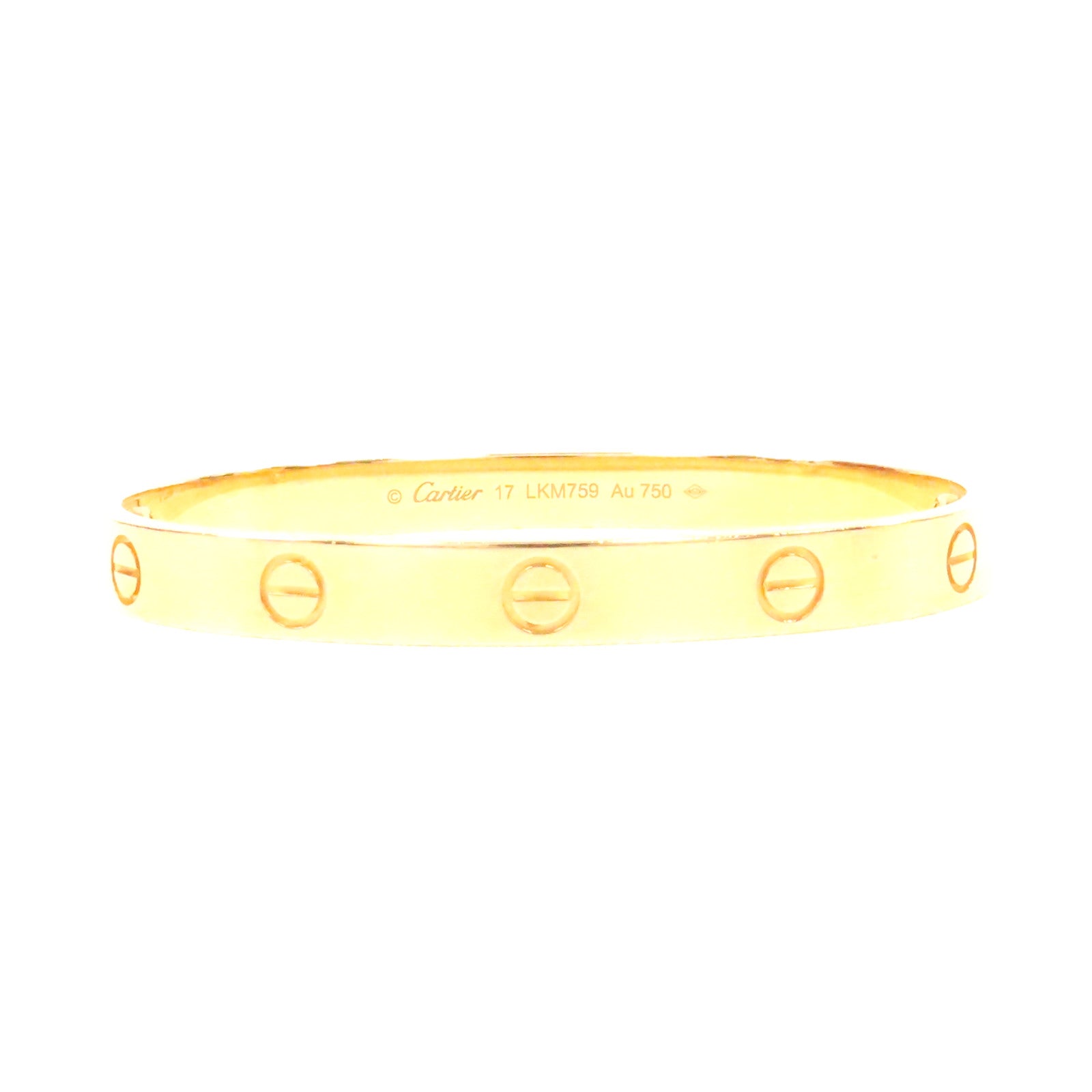 CARTIER 18K黃金Love Bracelet金扣手鐲金色Cartier#17
