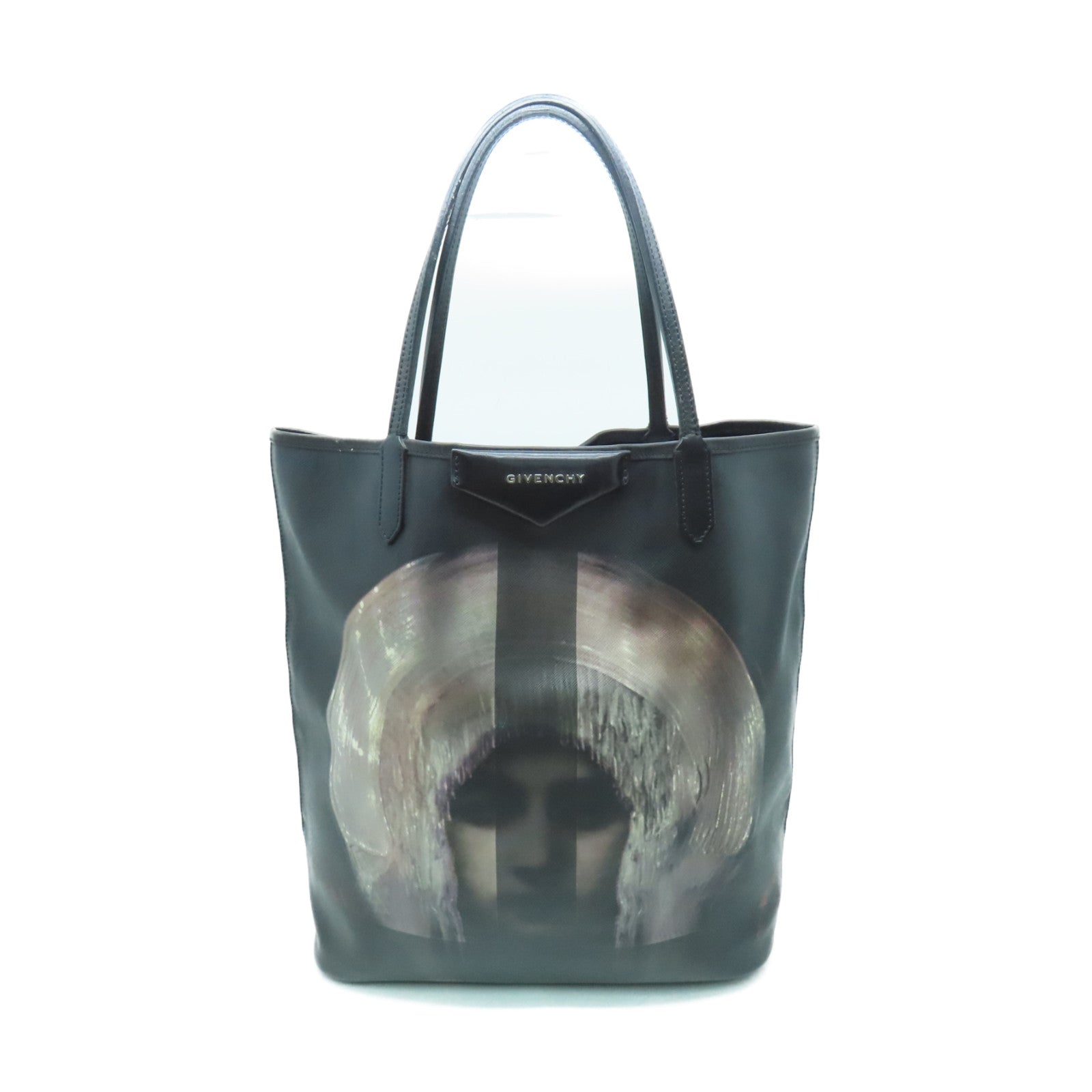 GIVENCHY 涂层帆布Tote Bag银扣手挽袋黑色