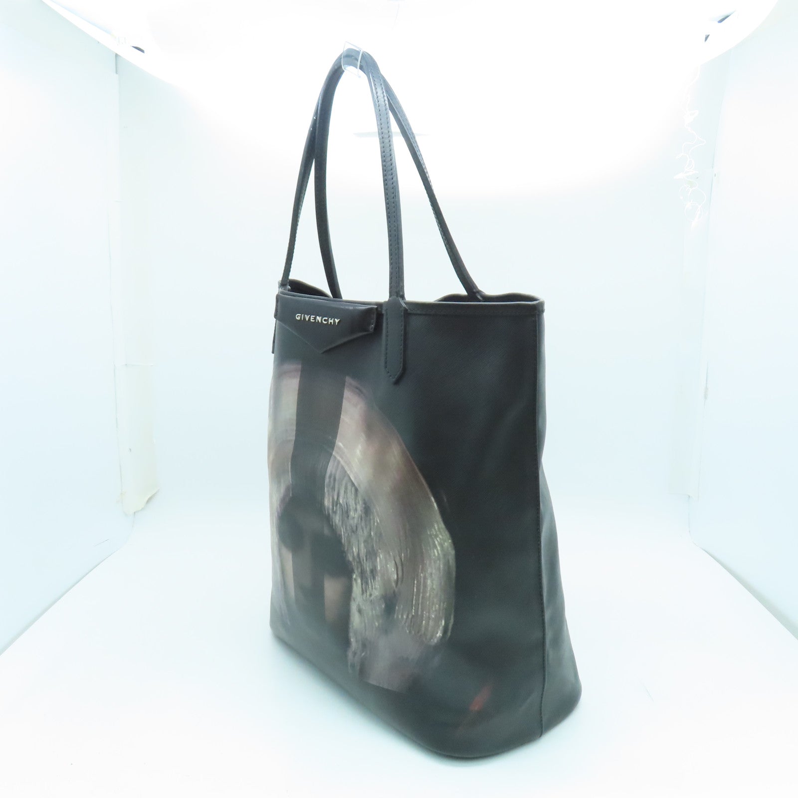 GIVENCHY 涂层帆布Tote Bag银扣手挽袋黑色