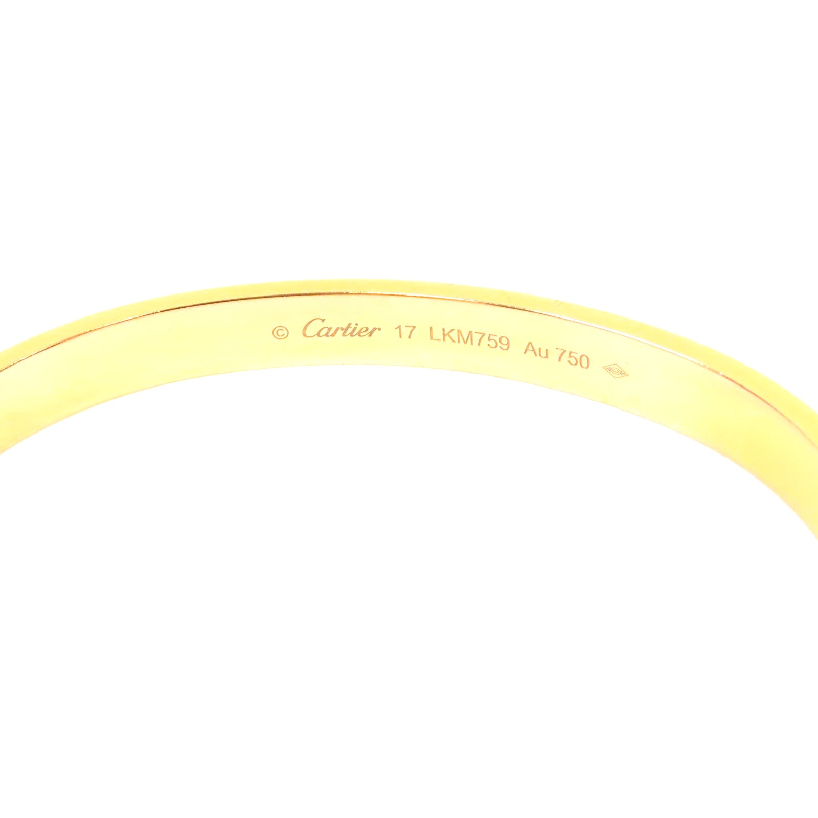 CARTIER 18K黃金Love Bracelet金扣手鐲金色Cartier#17