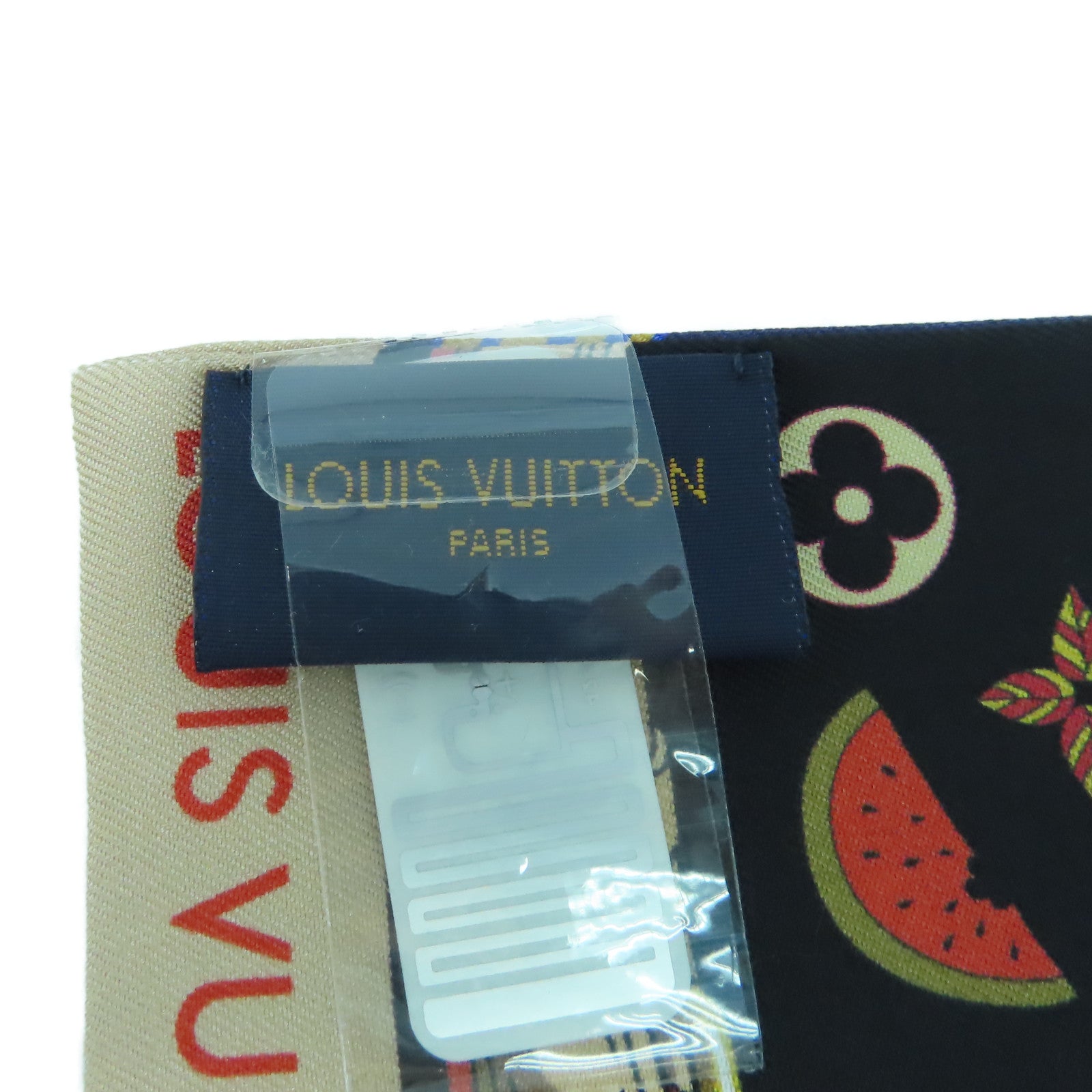 LOUIS VUITTON 絲質Summer Winter Bandeau Scarf圍巾深藍色/彩色