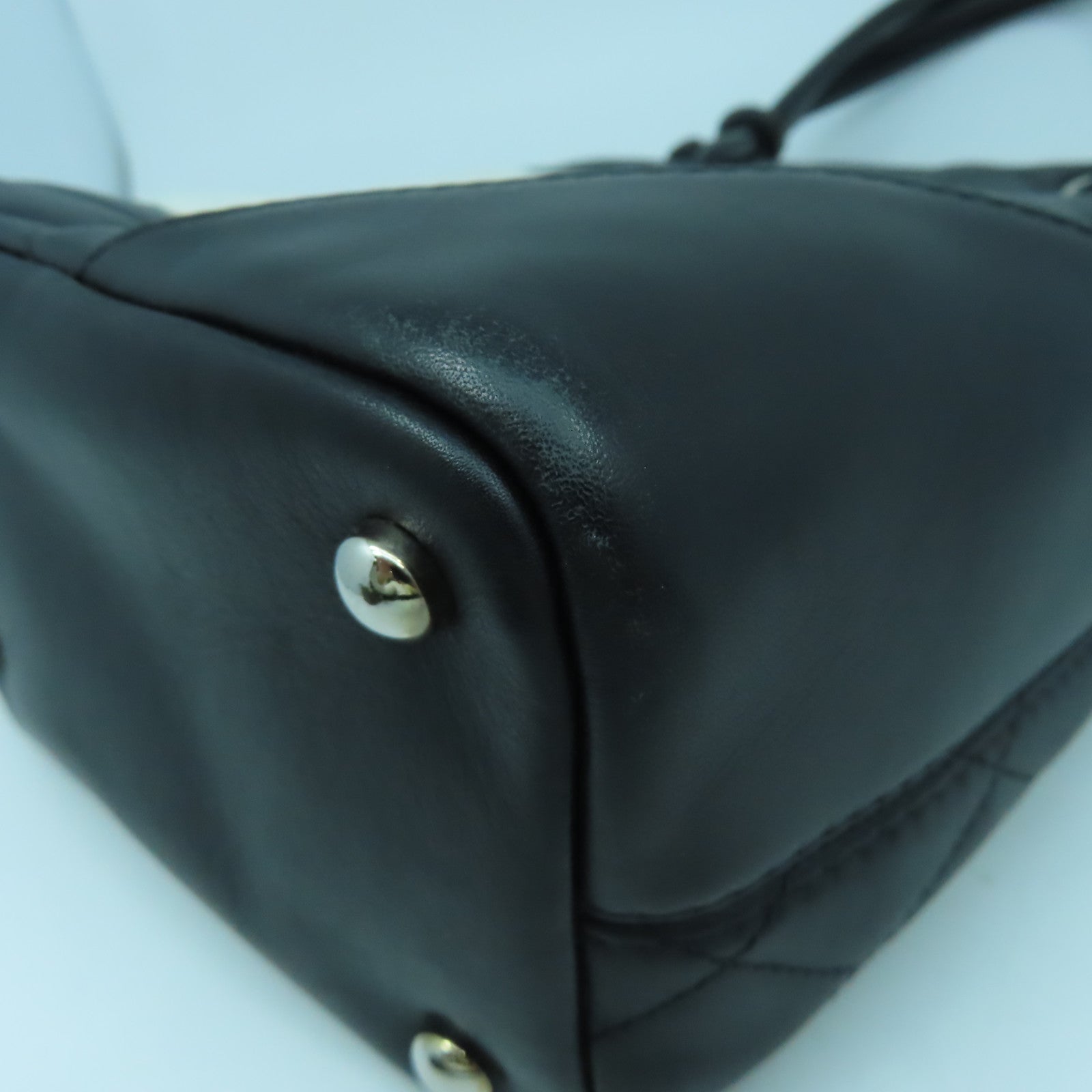 CHANEL 菱格牛皮皮革Cambon Tote Bag銀扣手挽袋黑色