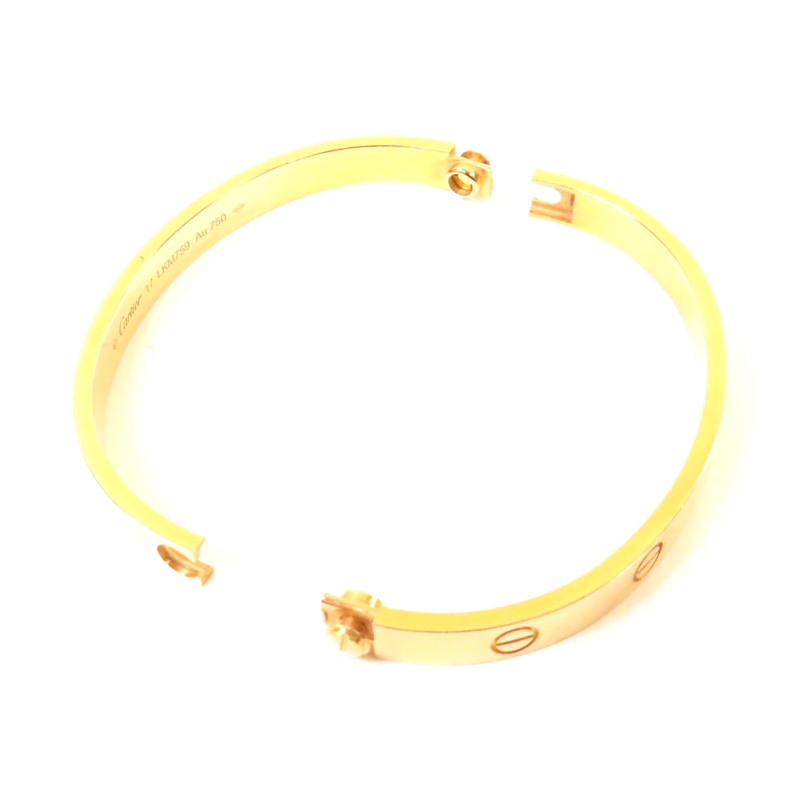 CARTIER 18K黃金Love Bracelet金扣手鐲金色Cartier#17
