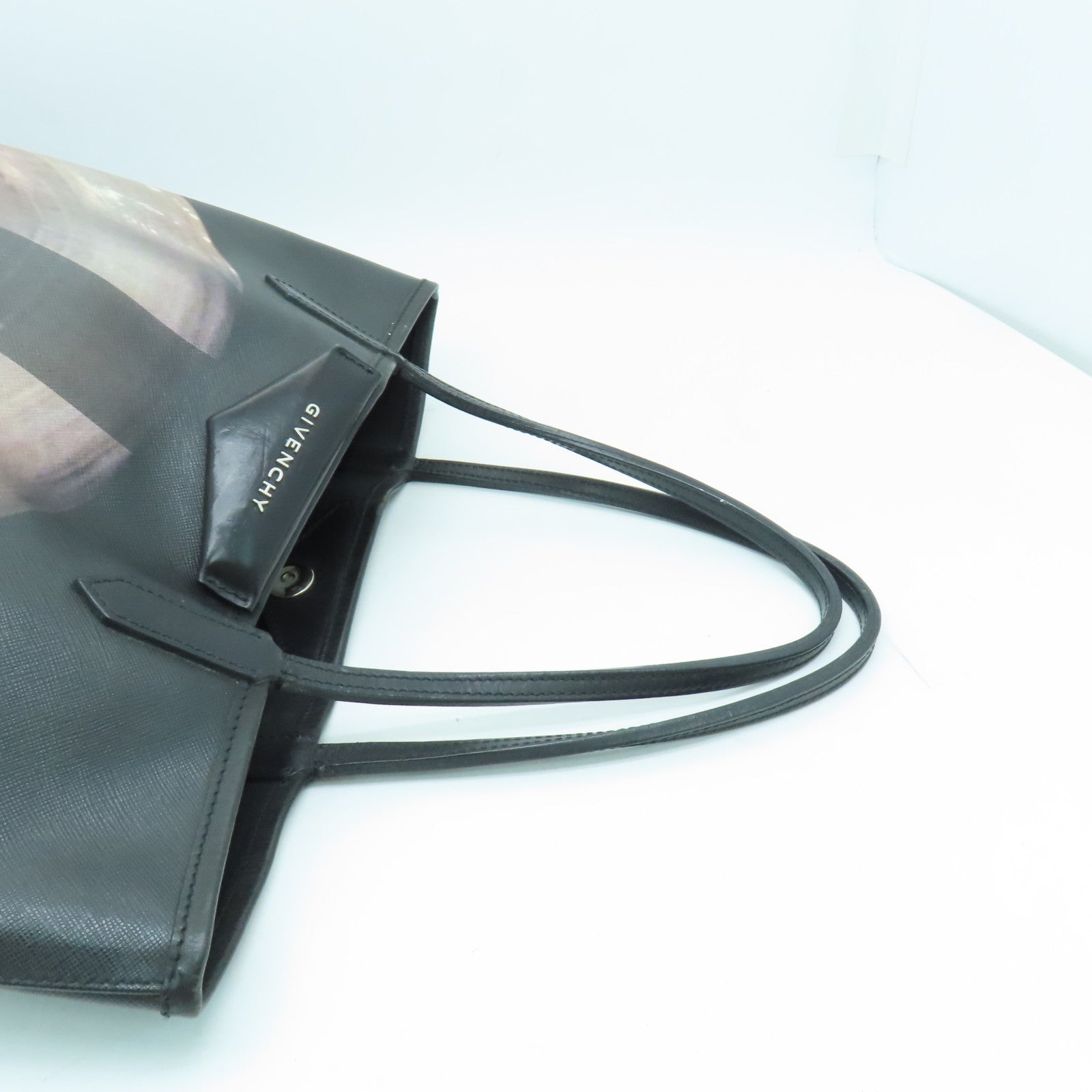 GIVENCHY 涂层帆布Tote Bag银扣手挽袋黑色