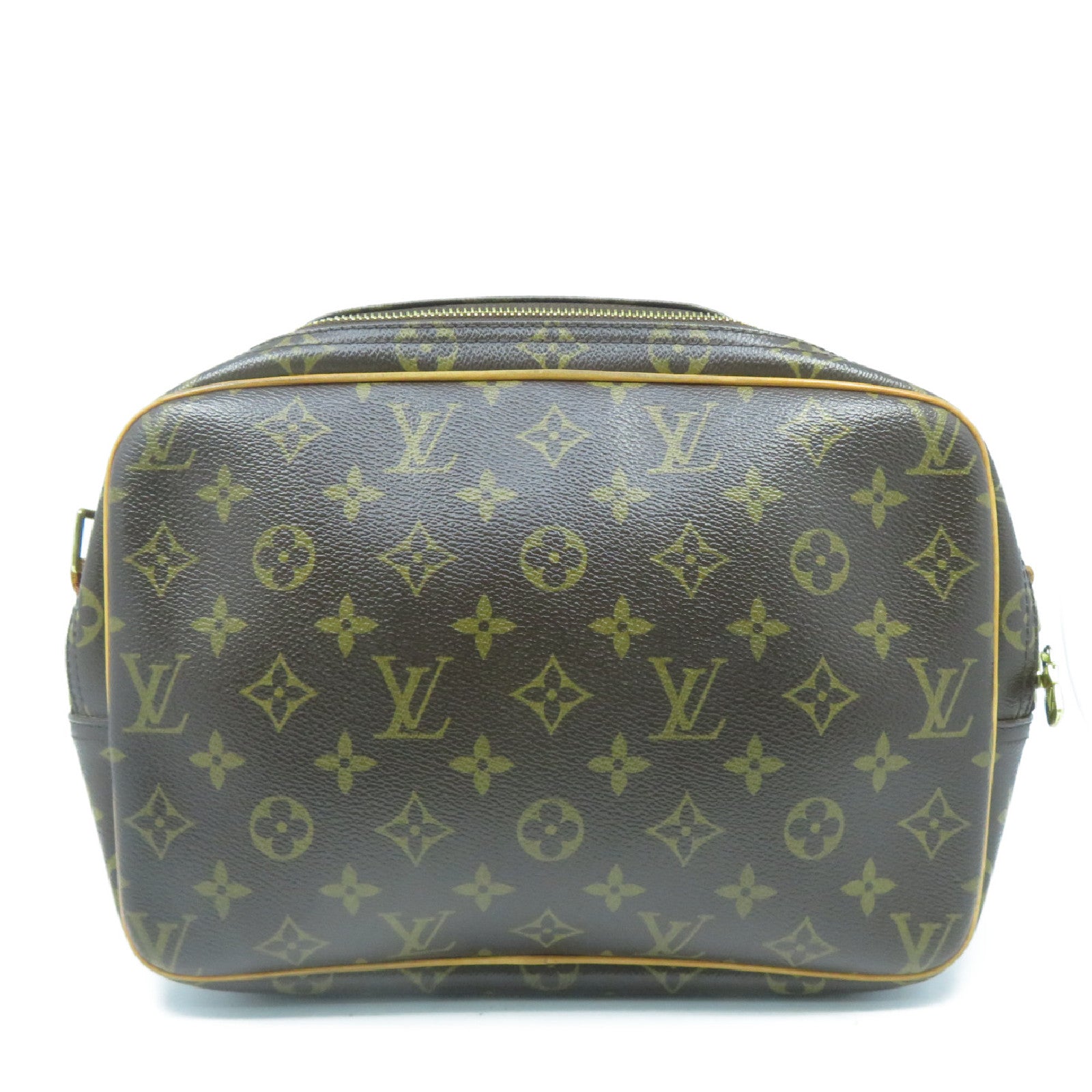 LOUIS VUITTON Monogram Reporter PM金扣肩背袋啡色