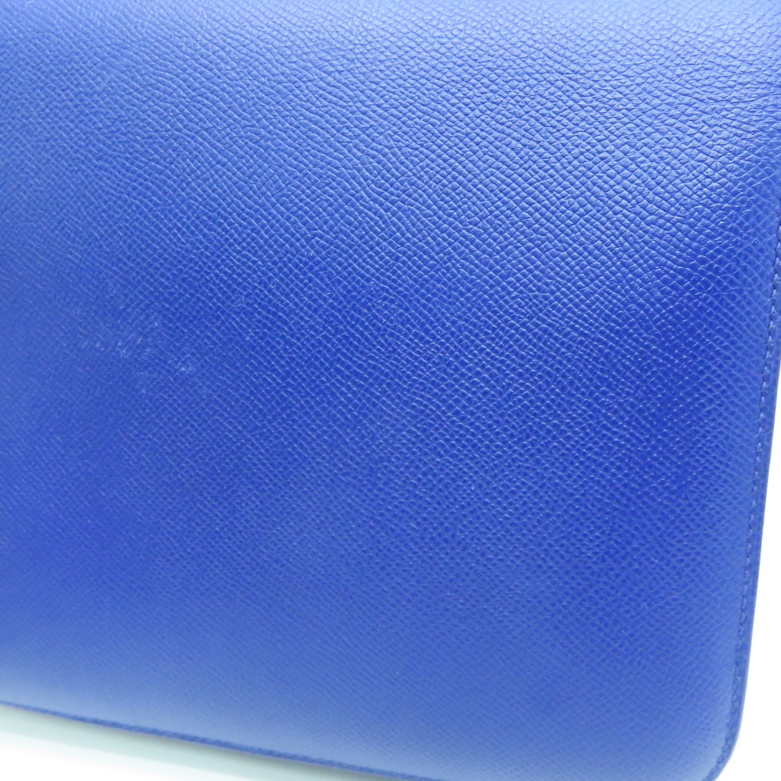 HERMES 【激減優惠】Epsom皮革Constance 24金扣肩背袋Bleu Electrique/藍色