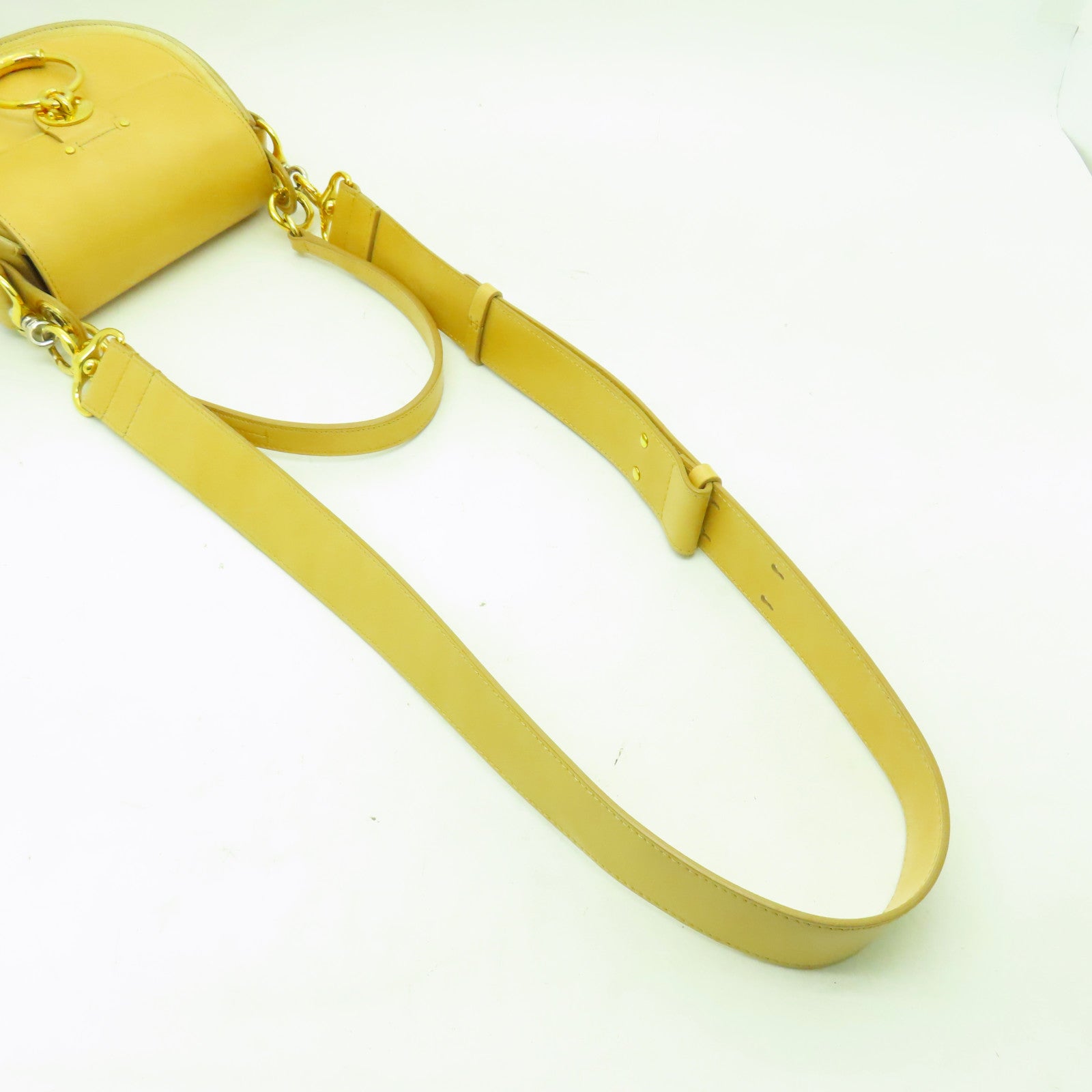 Chloe 牛皮皮革Shoulder Bag金扣/銀扣手挽肩背兩用袋啡色