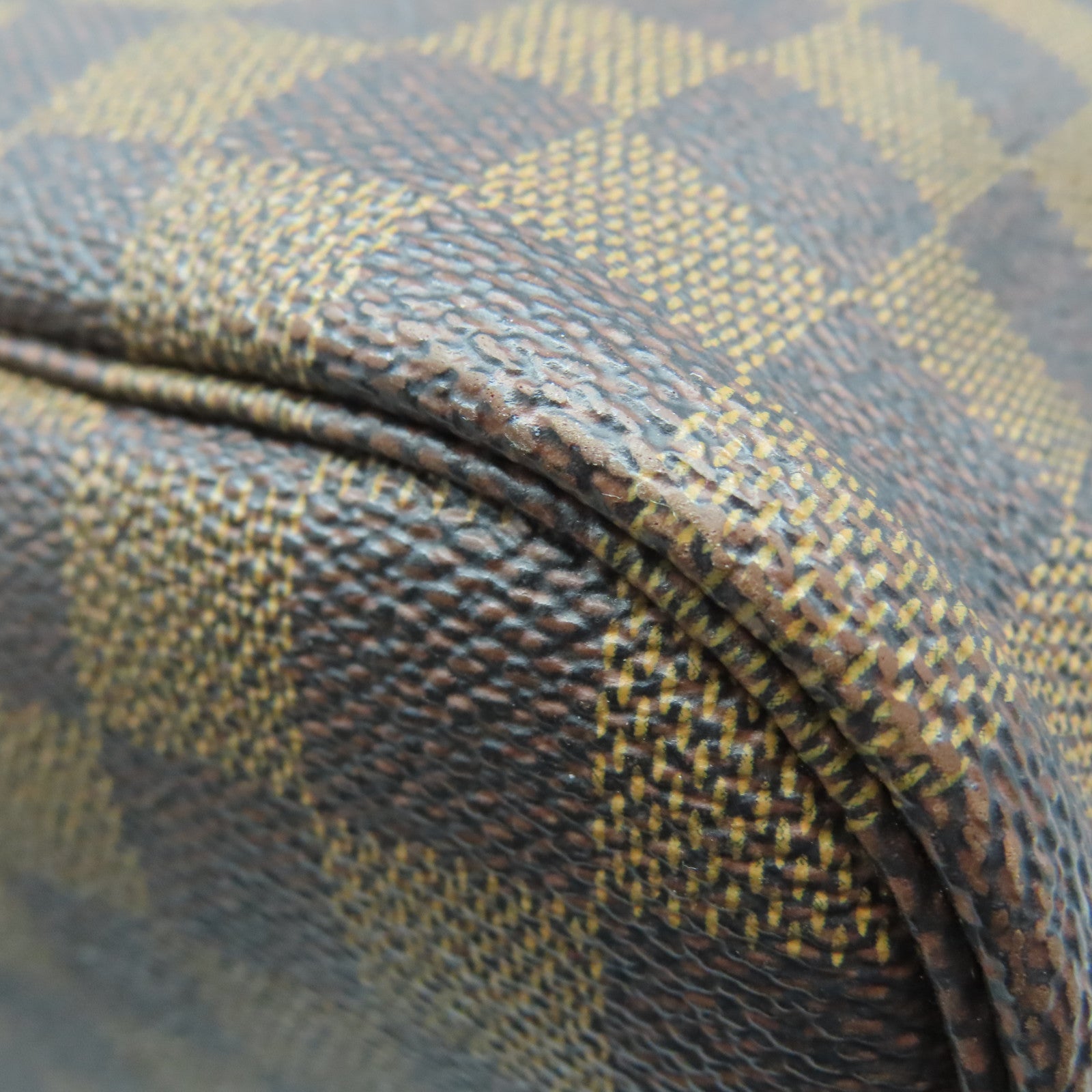 LOUIS VUITTON Damier Neverfull MM金扣手挽袋棕色