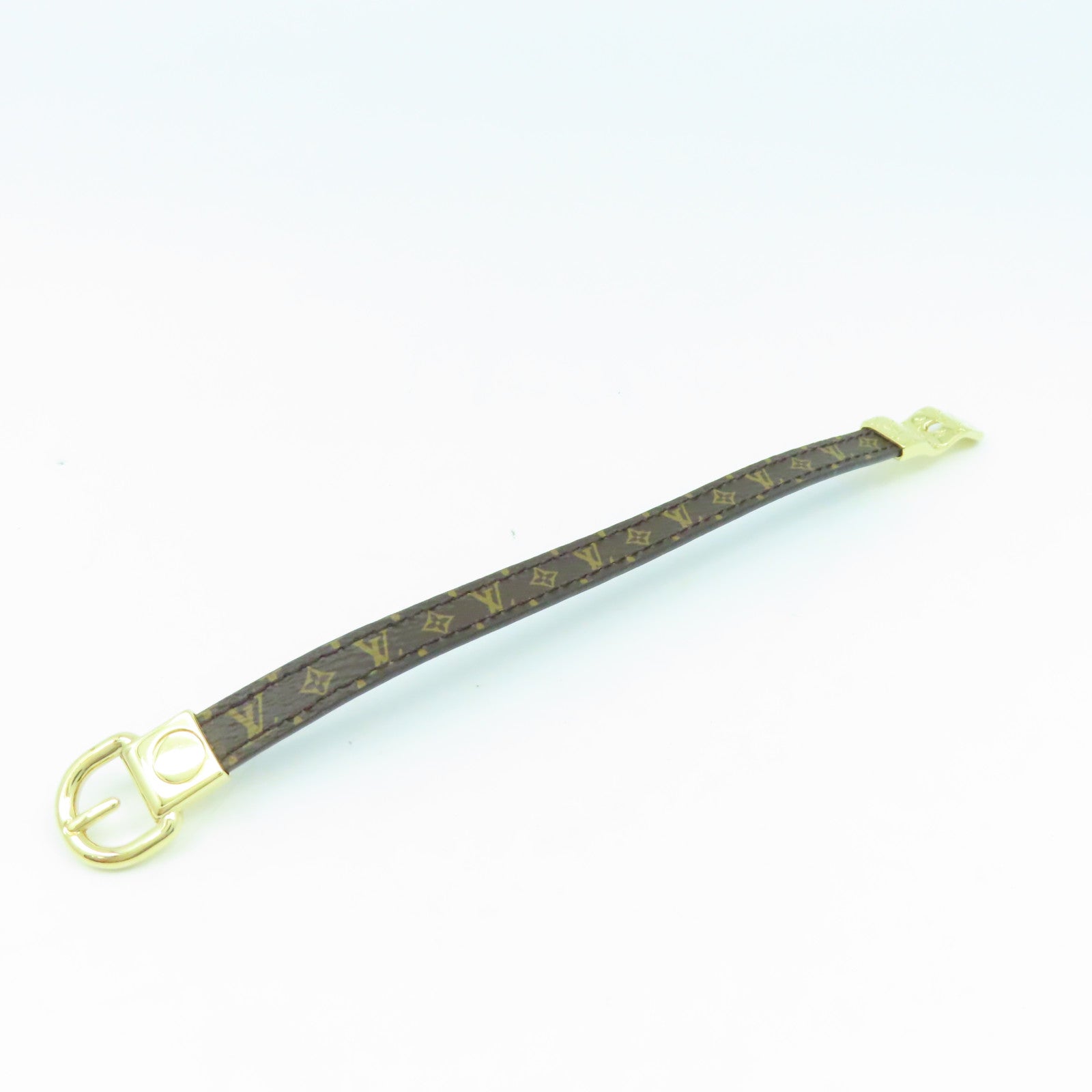 LOUIS VUITTON Monogram Fasten Your金扣手镯啡色#15.75cm