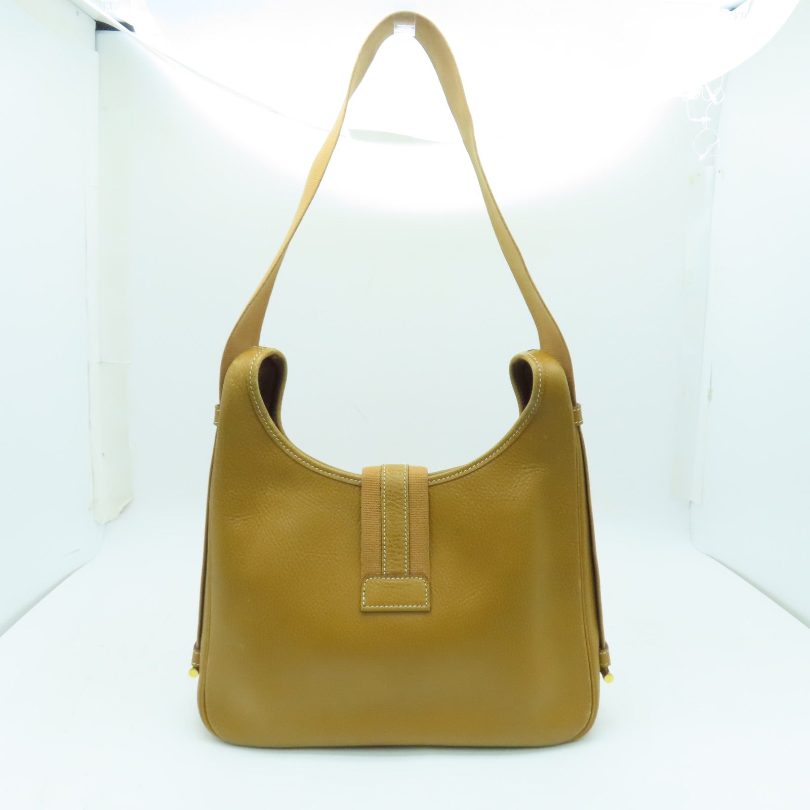 HERMES 【激減優惠】Clemence皮革Tsako金扣肩背袋啡色