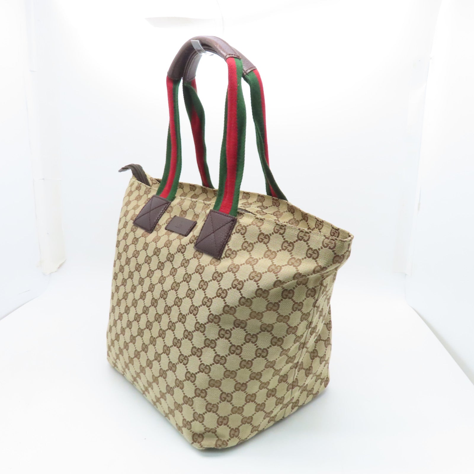 GUCCI 帆布Tote Bag银扣手挽肩背两用袋啡色