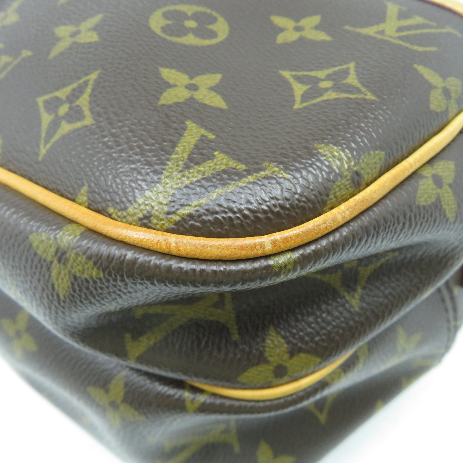 LOUIS VUITTON Monogram Reporter PM金扣肩背袋啡色
