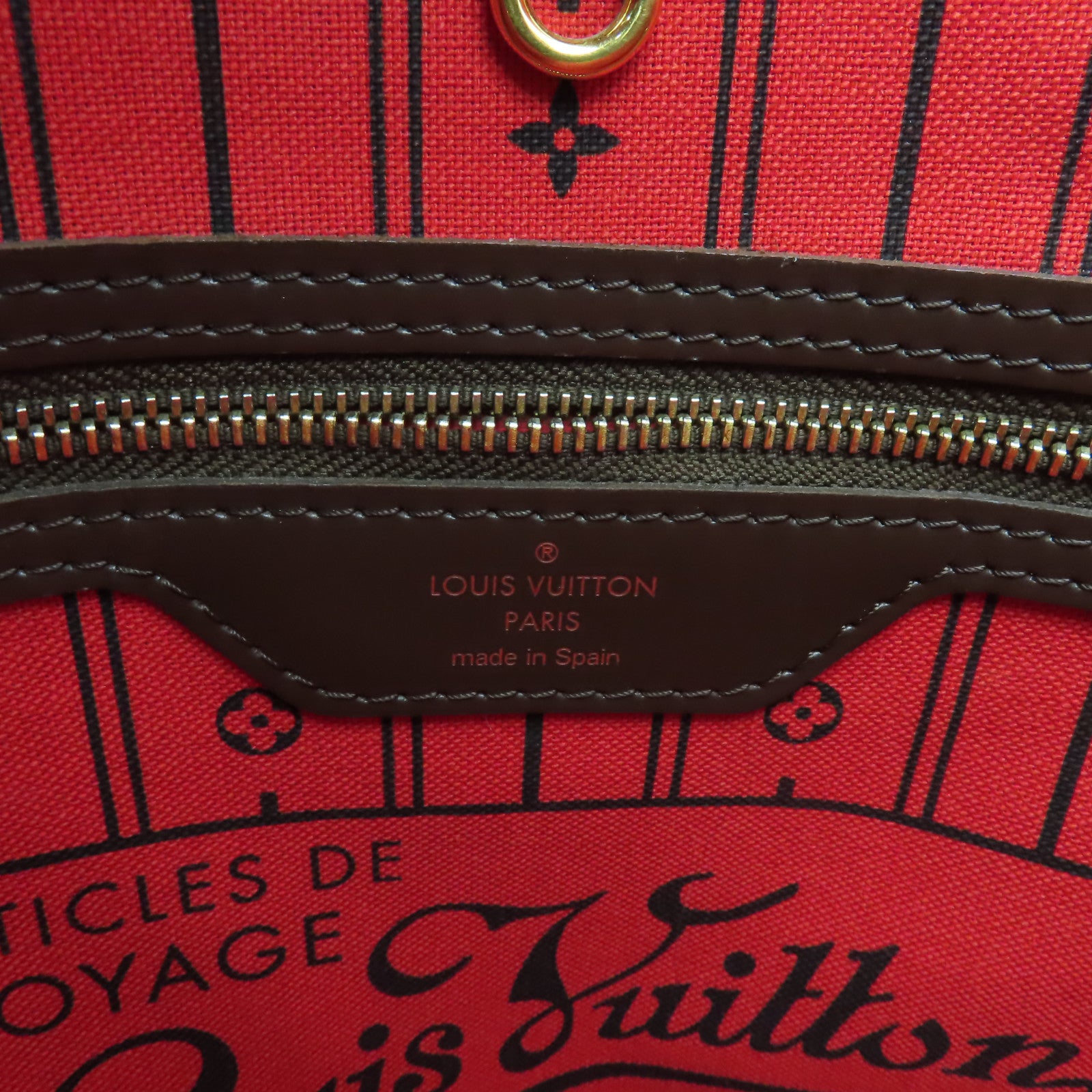 LOUIS VUITTON Damier Neverfull MM Tote Bag肩背袋啡色