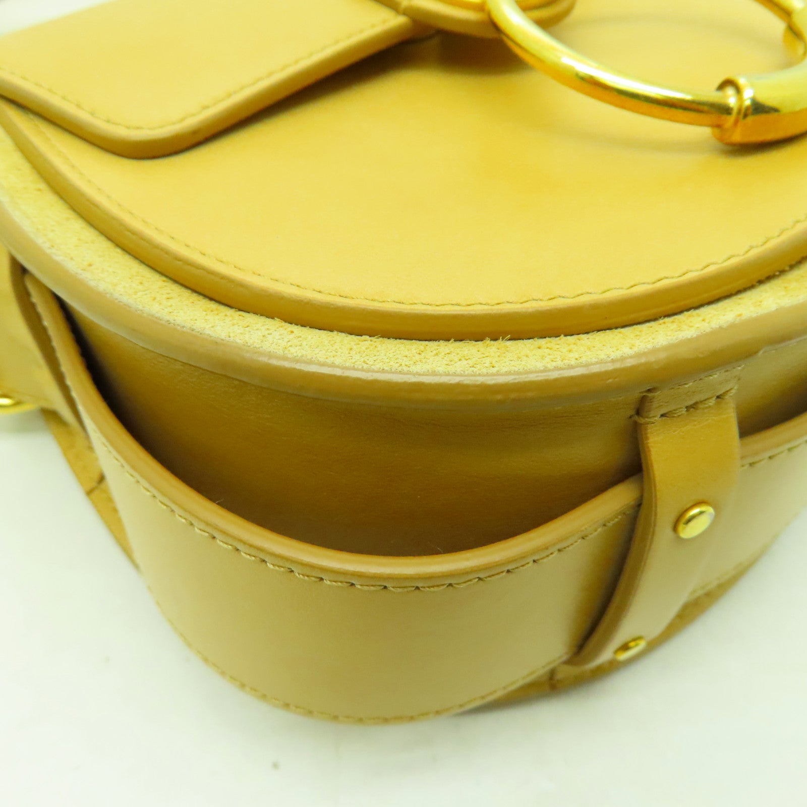 Chloe 牛皮皮革Shoulder Bag金扣/銀扣手挽肩背兩用袋啡色