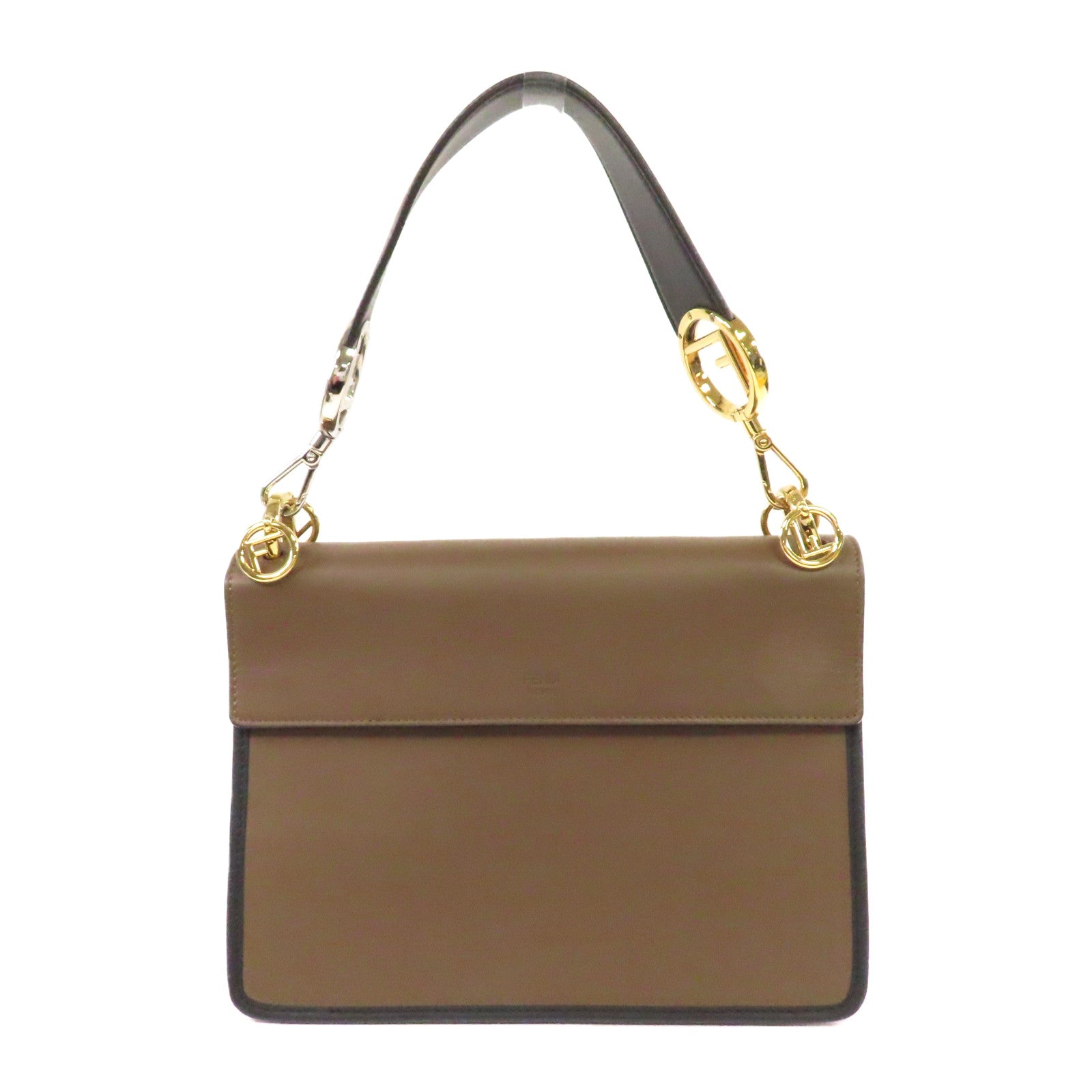 FENDI 牛皮皮革Shoulder Bag手挽肩背兩用袋啡色