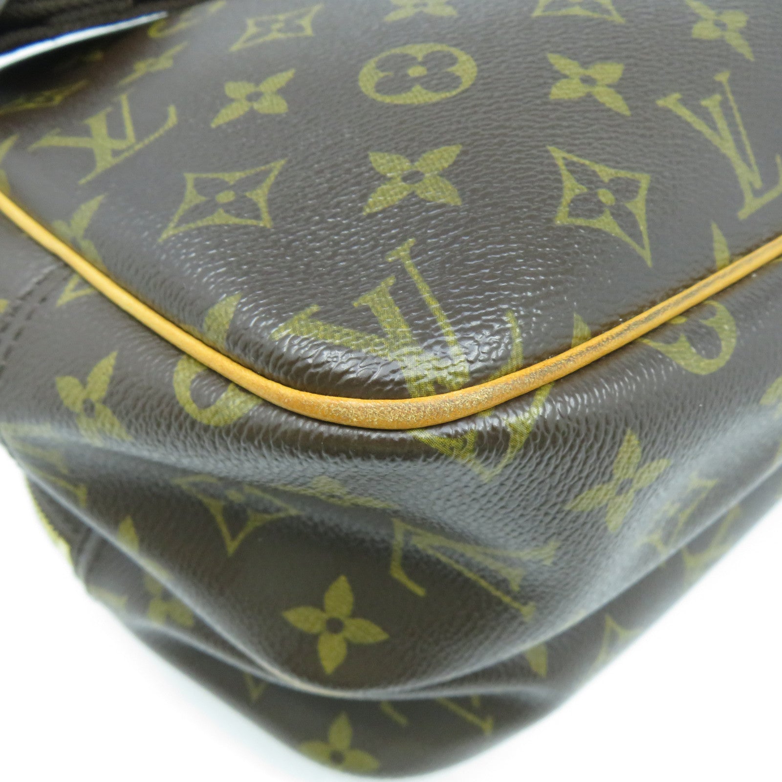 LOUIS VUITTON Monogram Reporter PM金扣肩背袋啡色