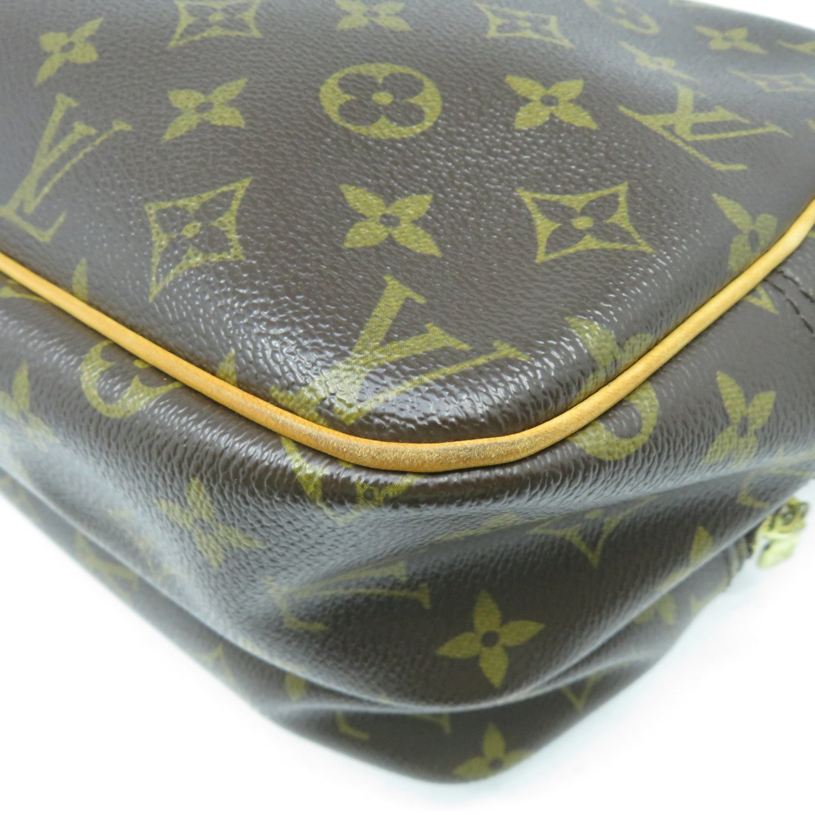 LOUIS VUITTON Monogram Reporter PM金扣肩背袋啡色