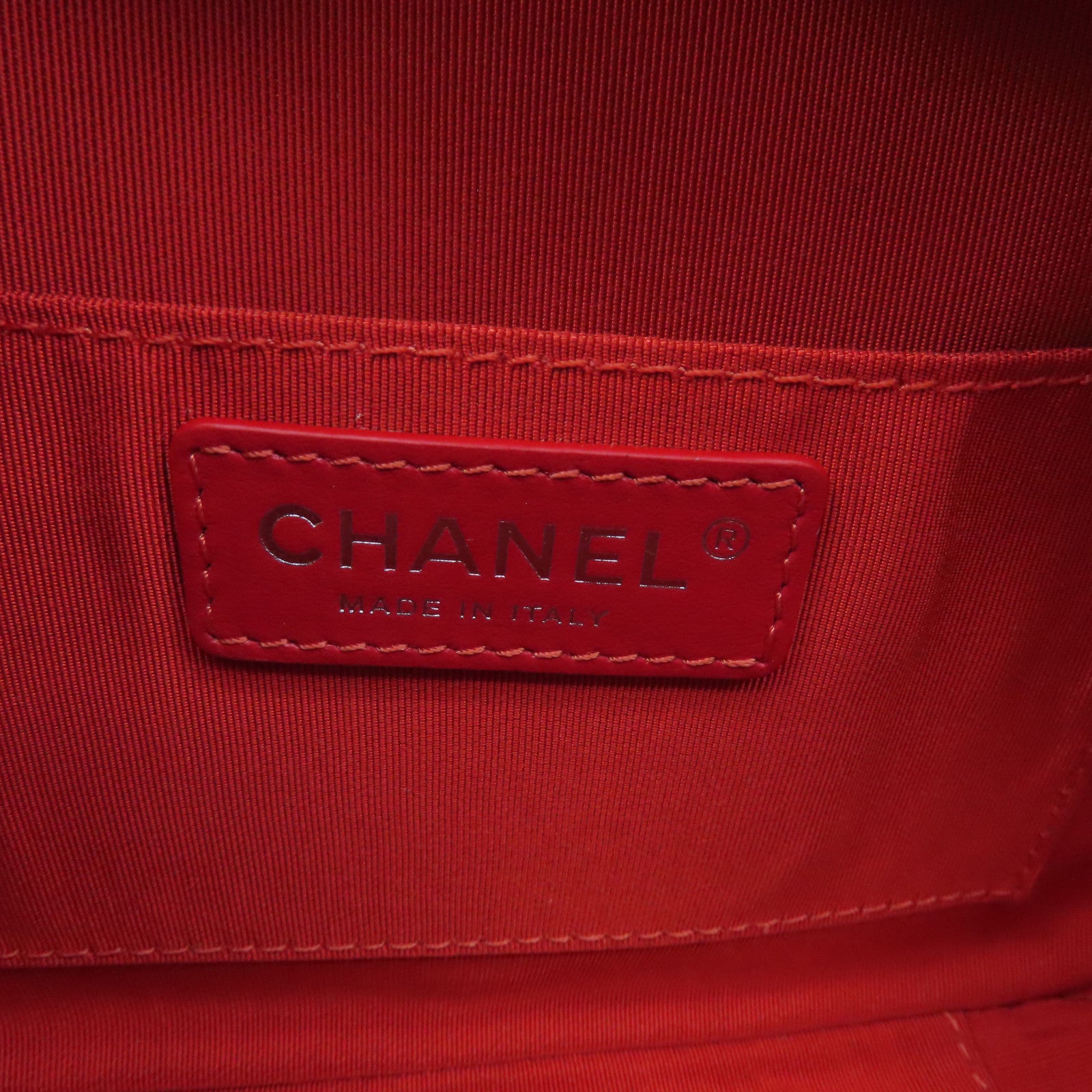 CHANEL 菱格Chain Shoulder Bag銀扣鏈帶肩背袋紅色