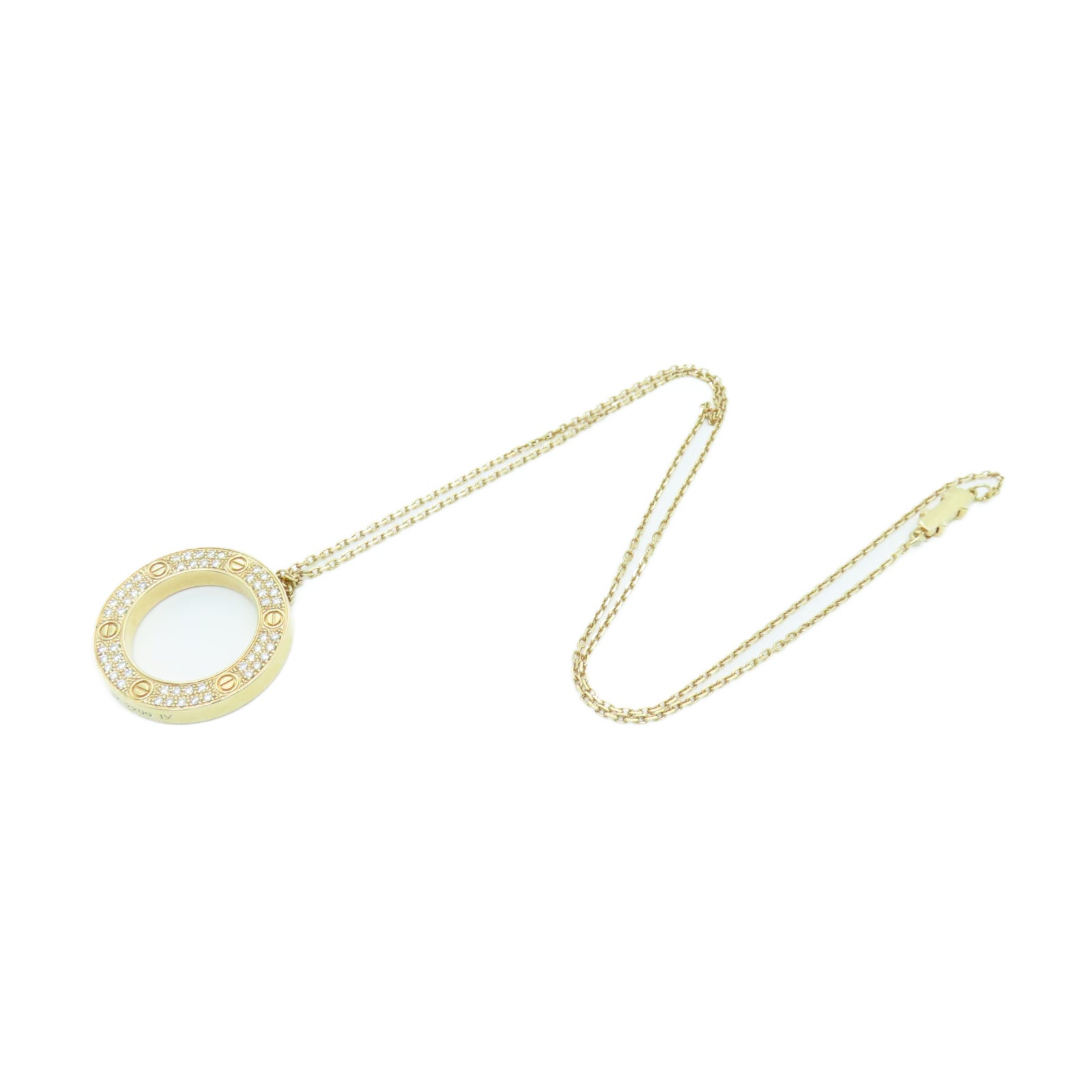 CARTIER 18K玫瑰金Love Necklace 0.34ct鑽石項鍊