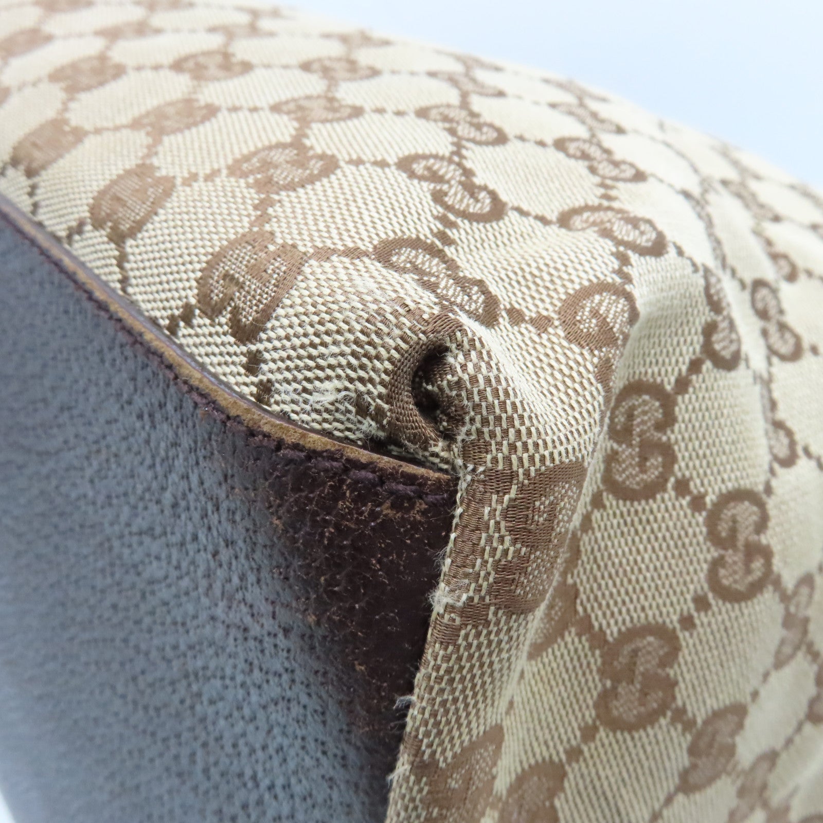 GUCCI 帆布Tote Bag银扣手挽肩背两用袋啡色