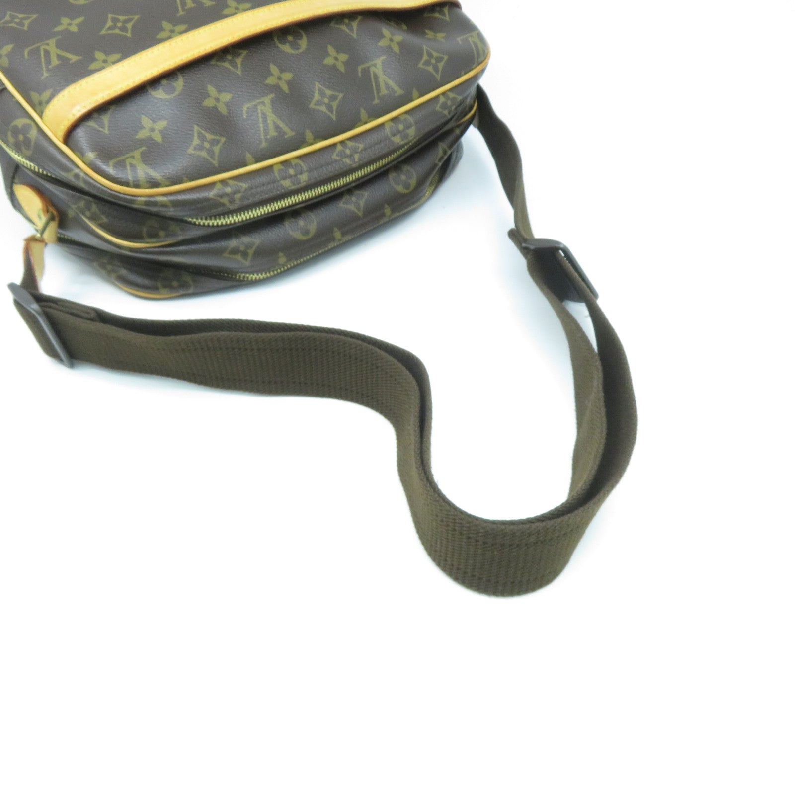 LOUIS VUITTON Monogram Reporter PM金扣肩背袋啡色