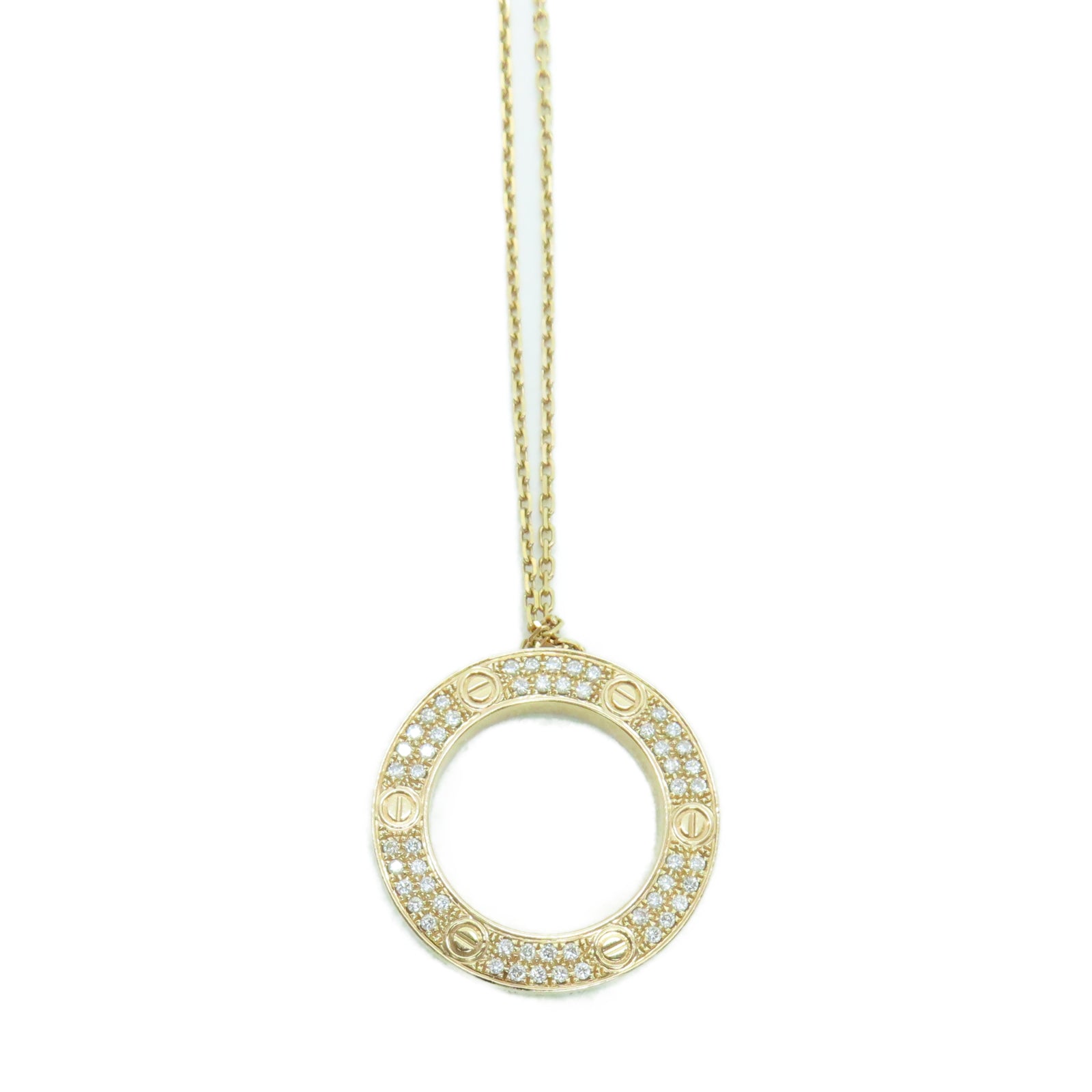CARTIER 18K玫瑰金Love Necklace 0.34ct鑽石項鍊