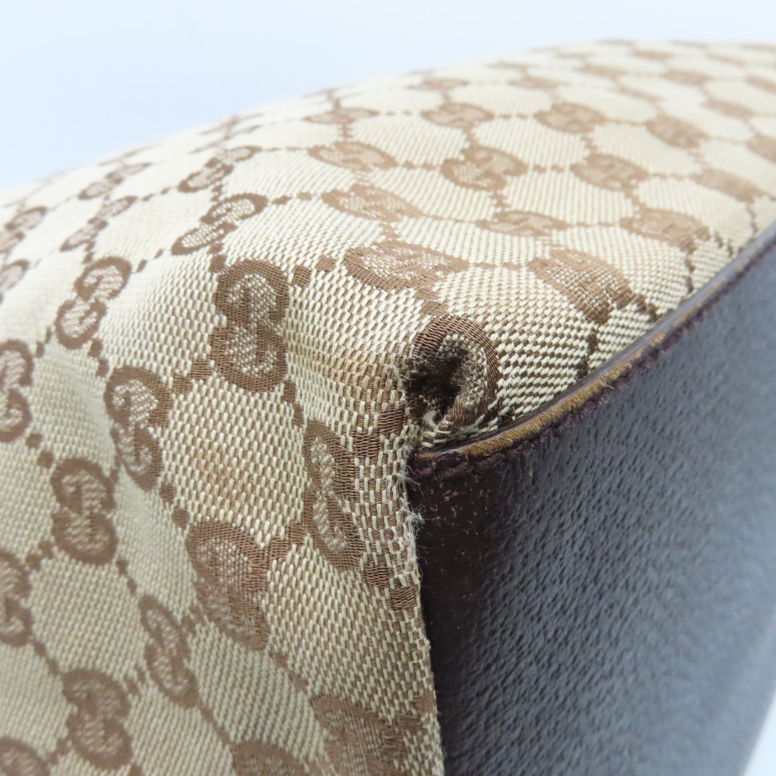 GUCCI 帆布Tote Bag银扣手挽肩背两用袋啡色