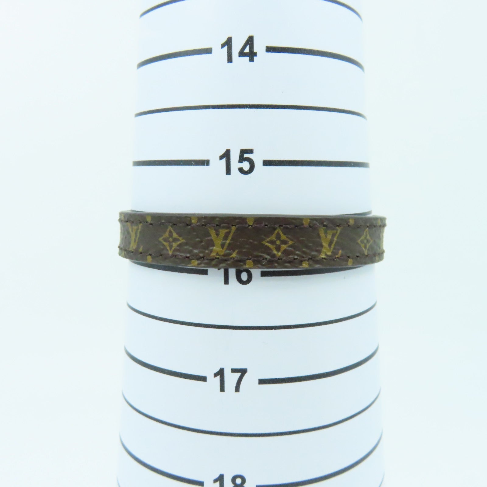 LOUIS VUITTON Monogram Fasten Your金扣手镯啡色#15.75cm