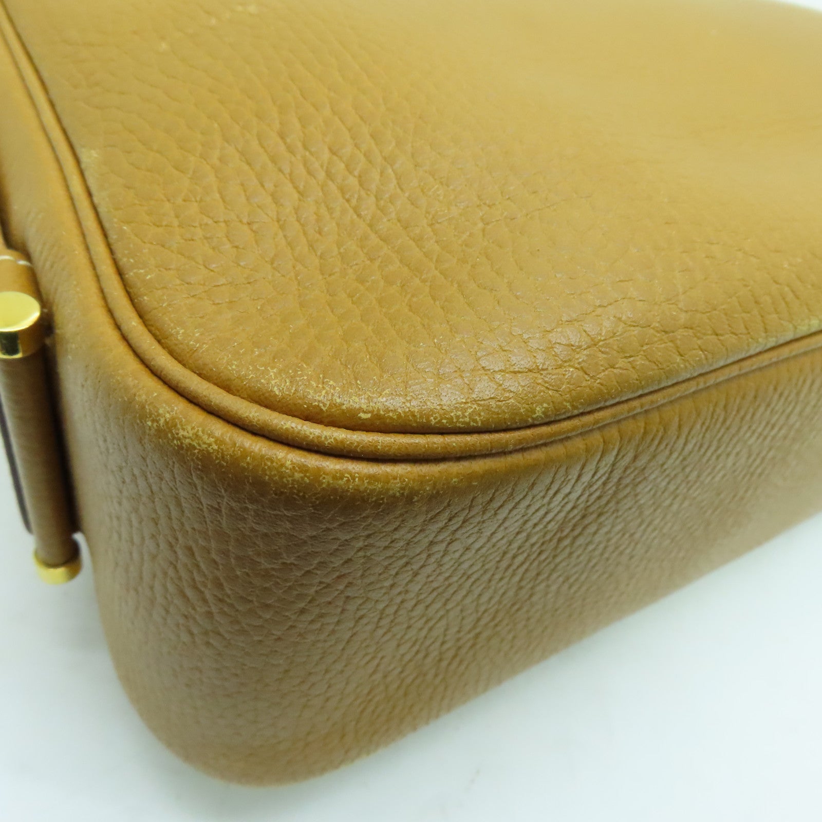 HERMES 【激減優惠】Clemence皮革Tsako金扣肩背袋啡色