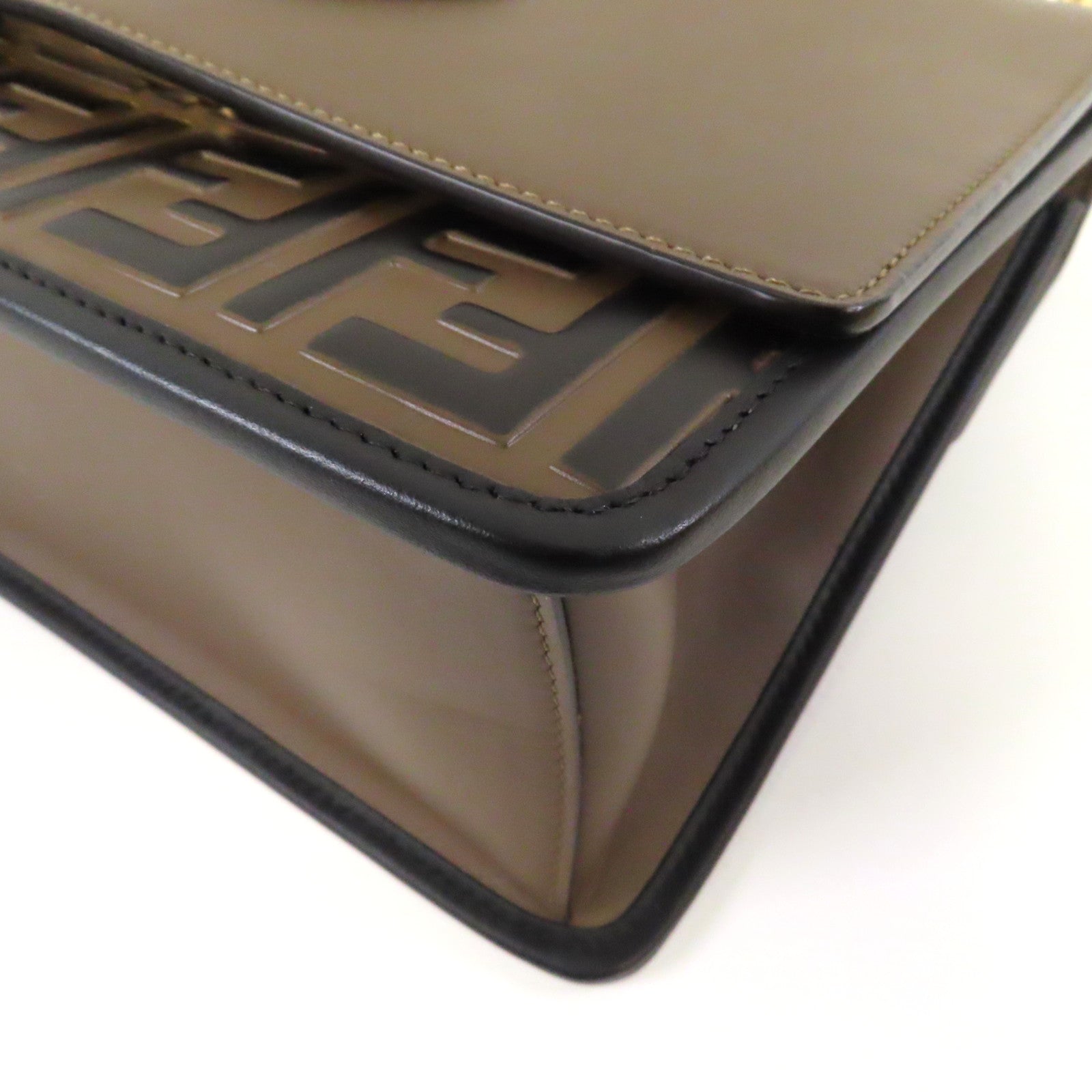 FENDI 牛皮皮革Shoulder Bag手挽肩背兩用袋啡色