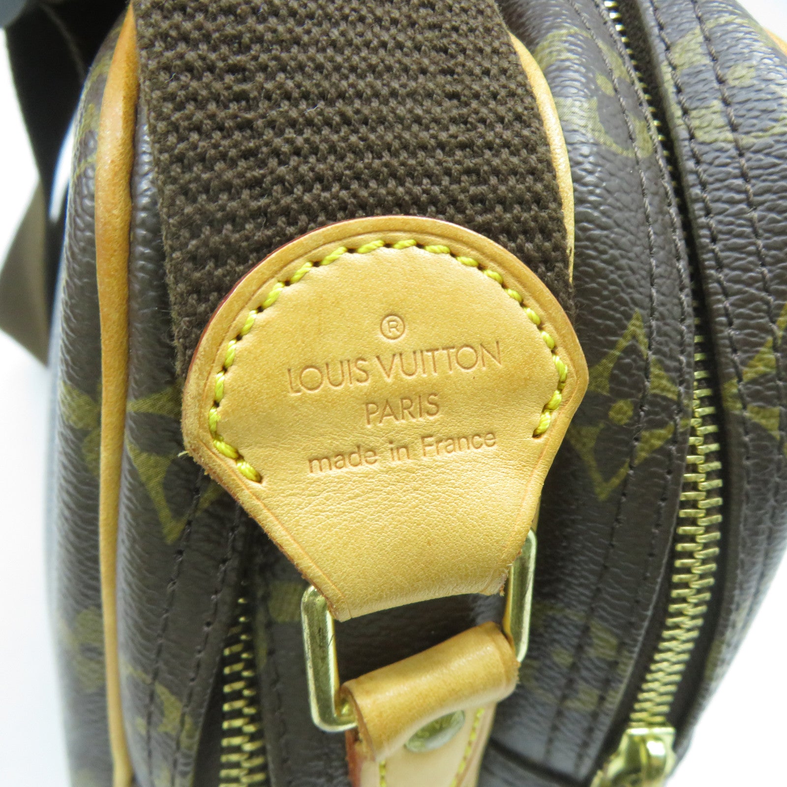 LOUIS VUITTON Monogram Reporter PM金扣肩背袋啡色