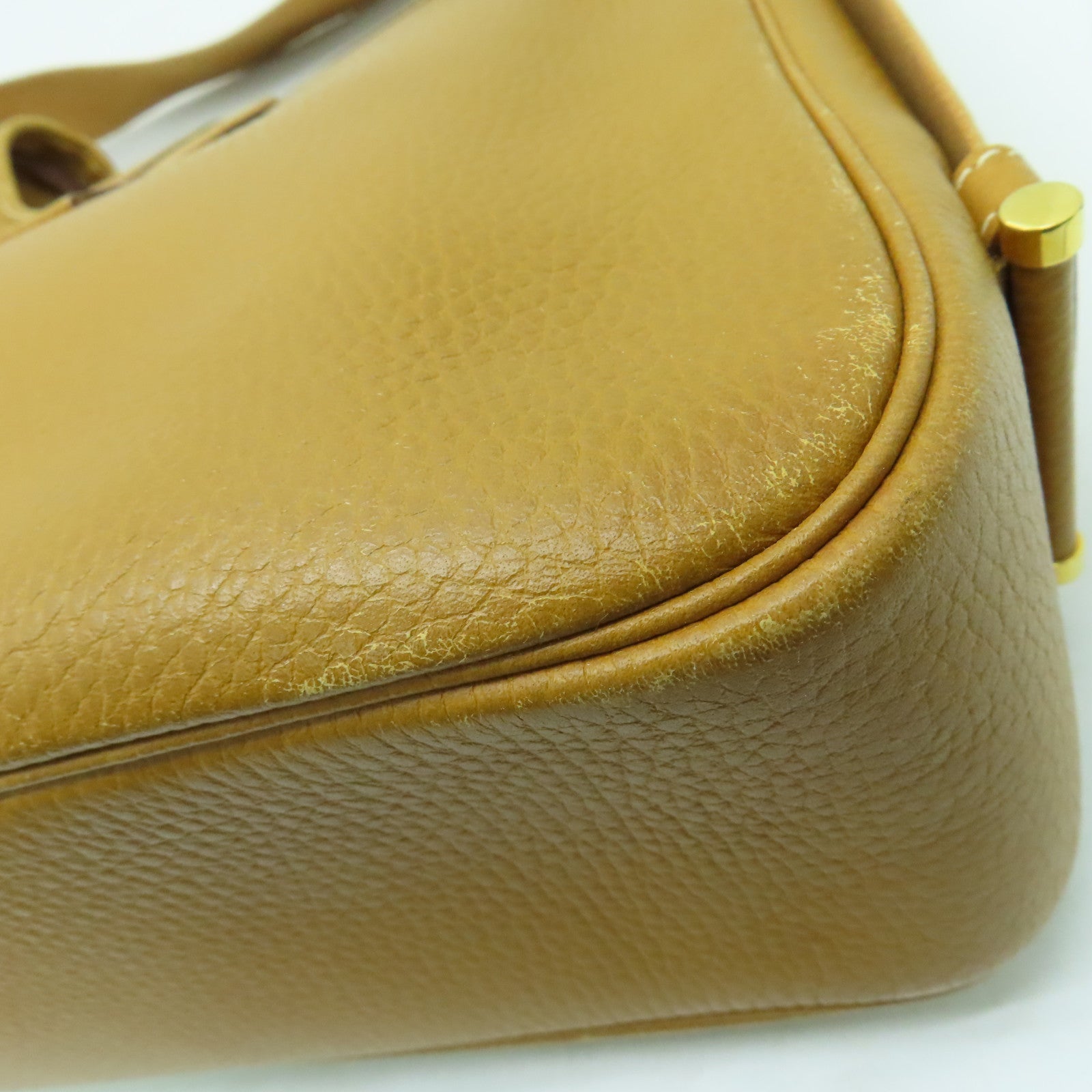 HERMES 【激減優惠】Clemence皮革Tsako金扣肩背袋啡色