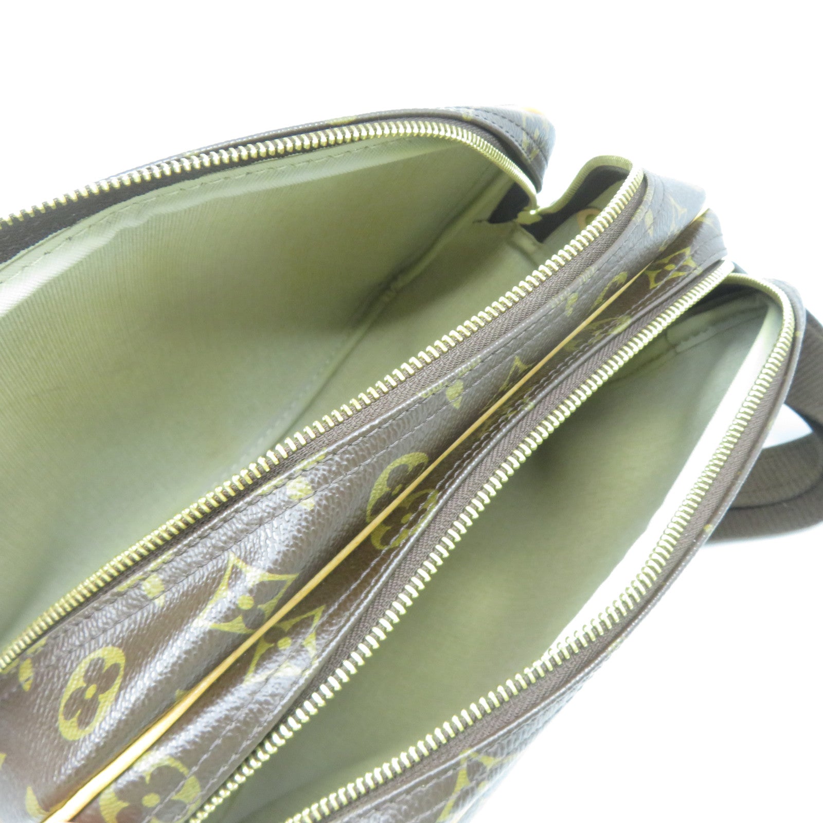 LOUIS VUITTON Monogram Reporter PM金扣肩背袋啡色