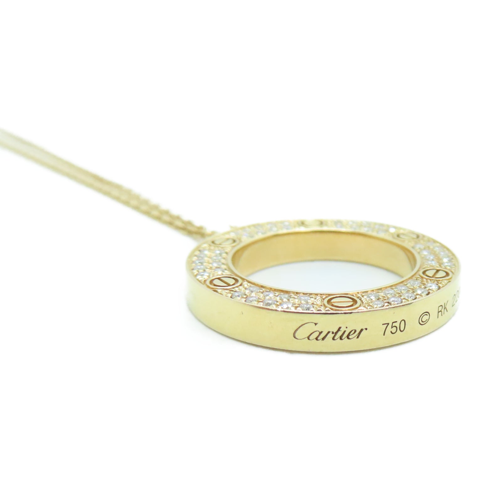 CARTIER 18K玫瑰金Love Necklace 0.34ct鑽石項鍊