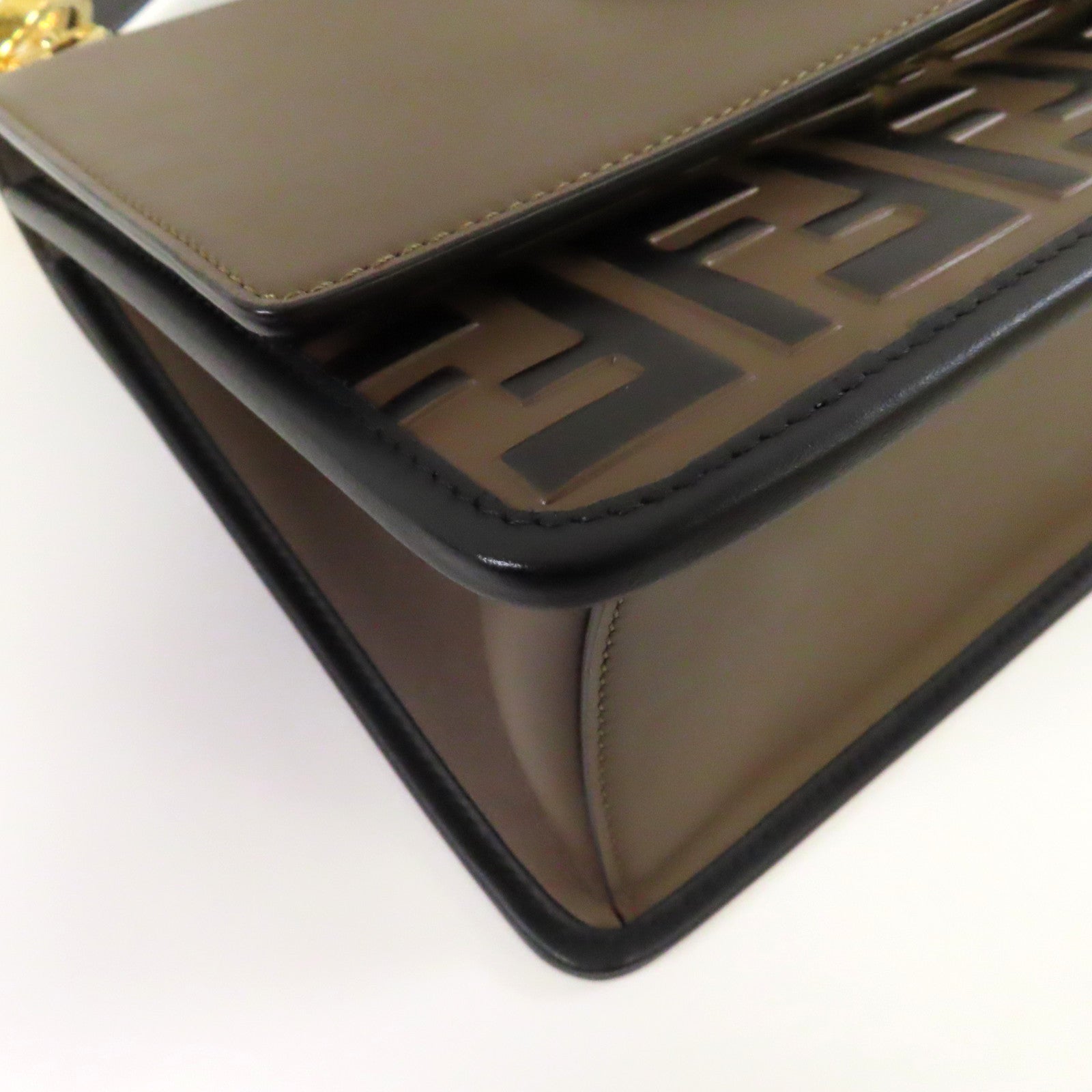 FENDI 牛皮皮革Shoulder Bag手挽肩背兩用袋啡色