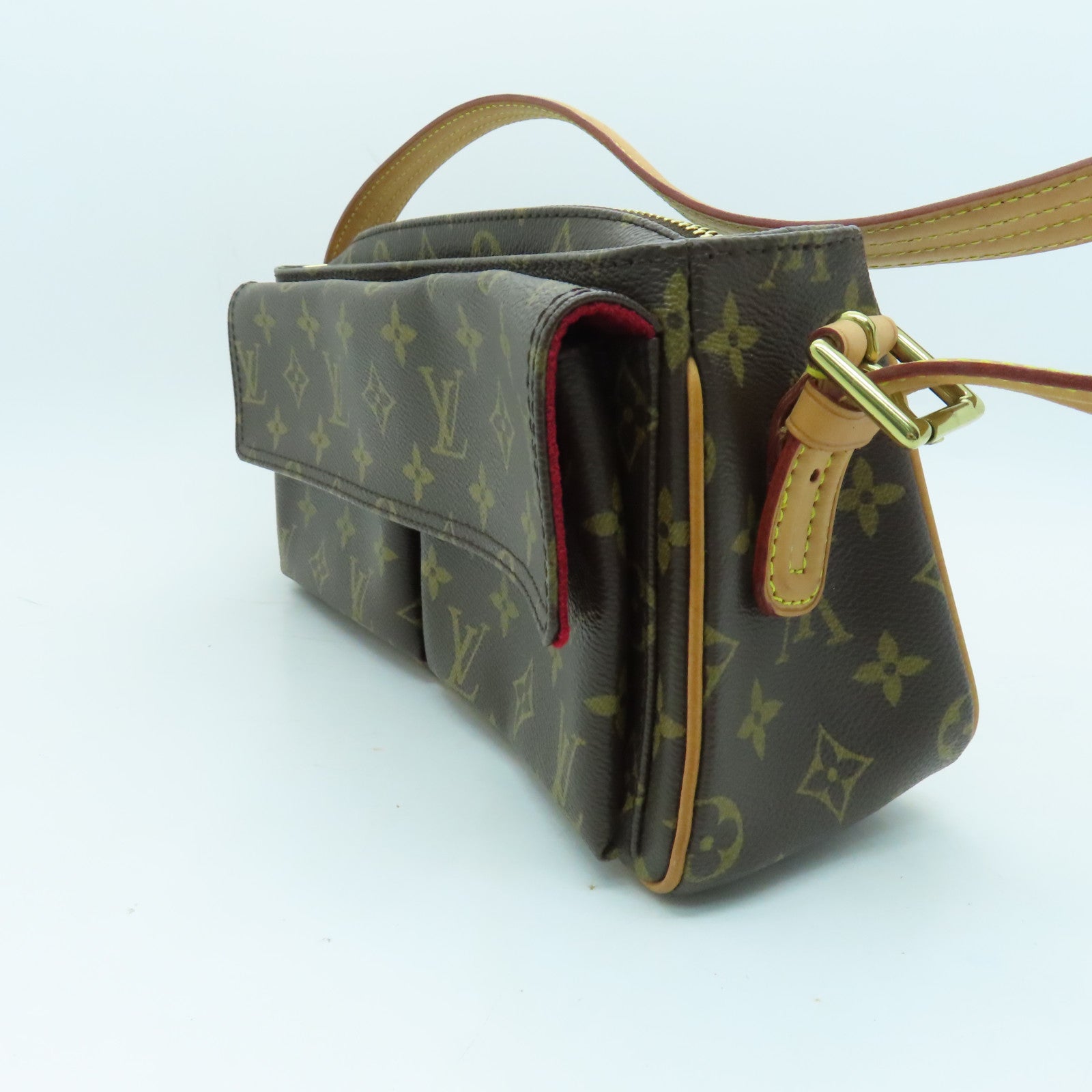 LOUIS VUITTON Monogram Viva Cite MM Shoulder Bag金扣肩背袋啡色