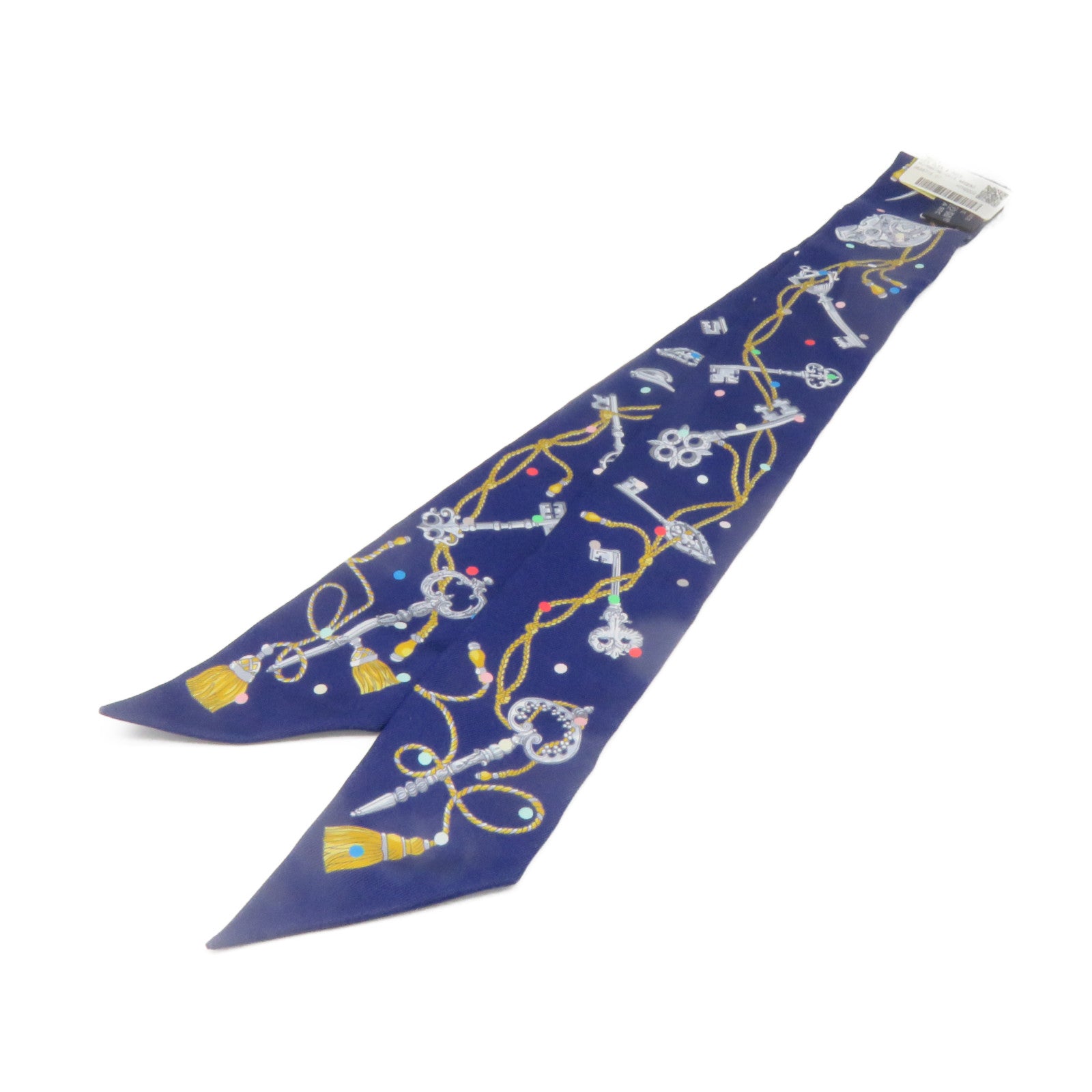 HERMES Silk Twilly Scarf Blue/Color