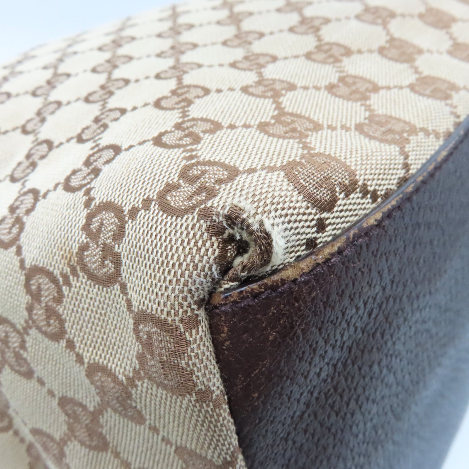 GUCCI 帆布Tote Bag银扣手挽肩背两用袋啡色